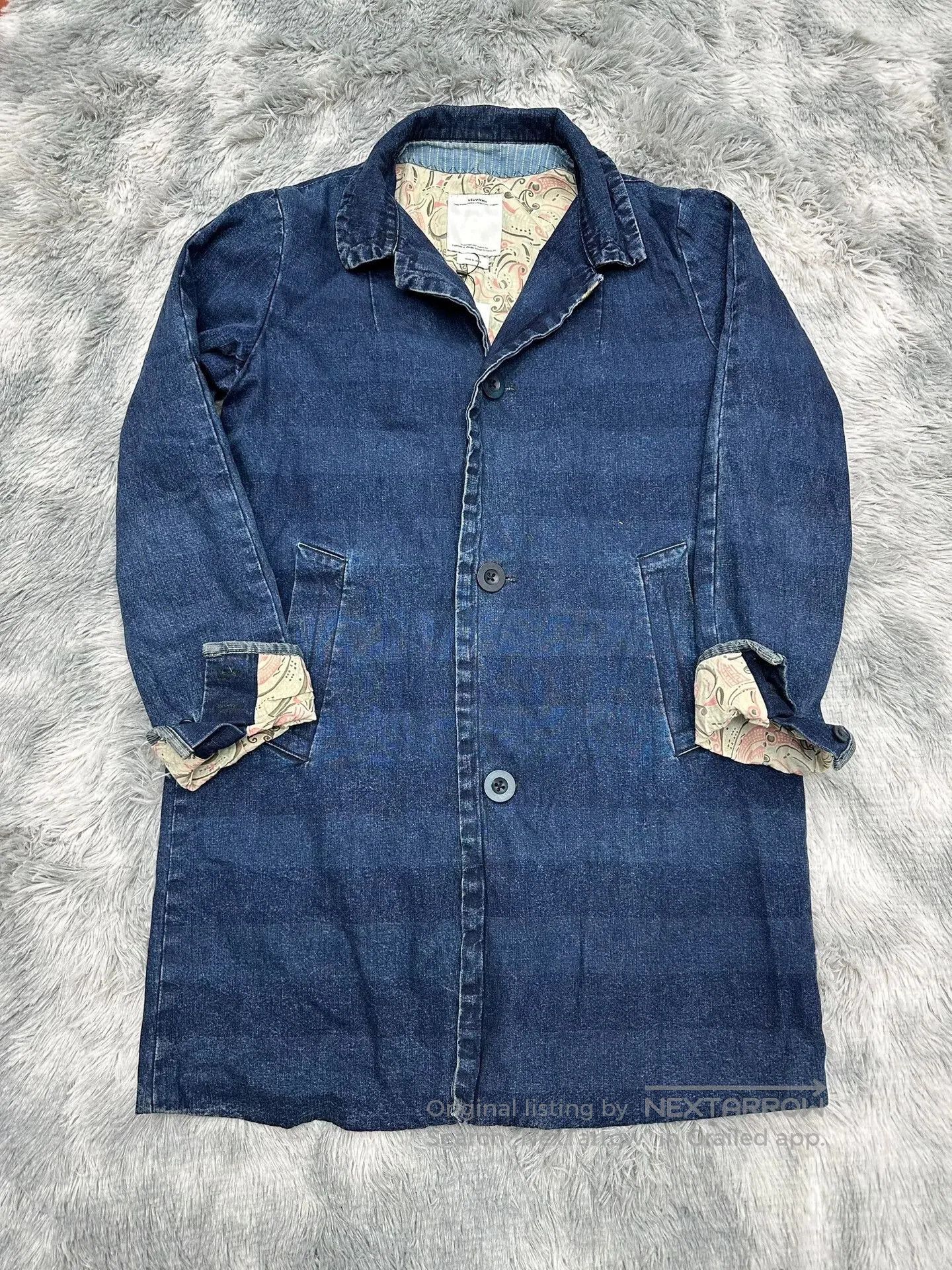 visvim Blue Denim Paisley Lining Jacket.