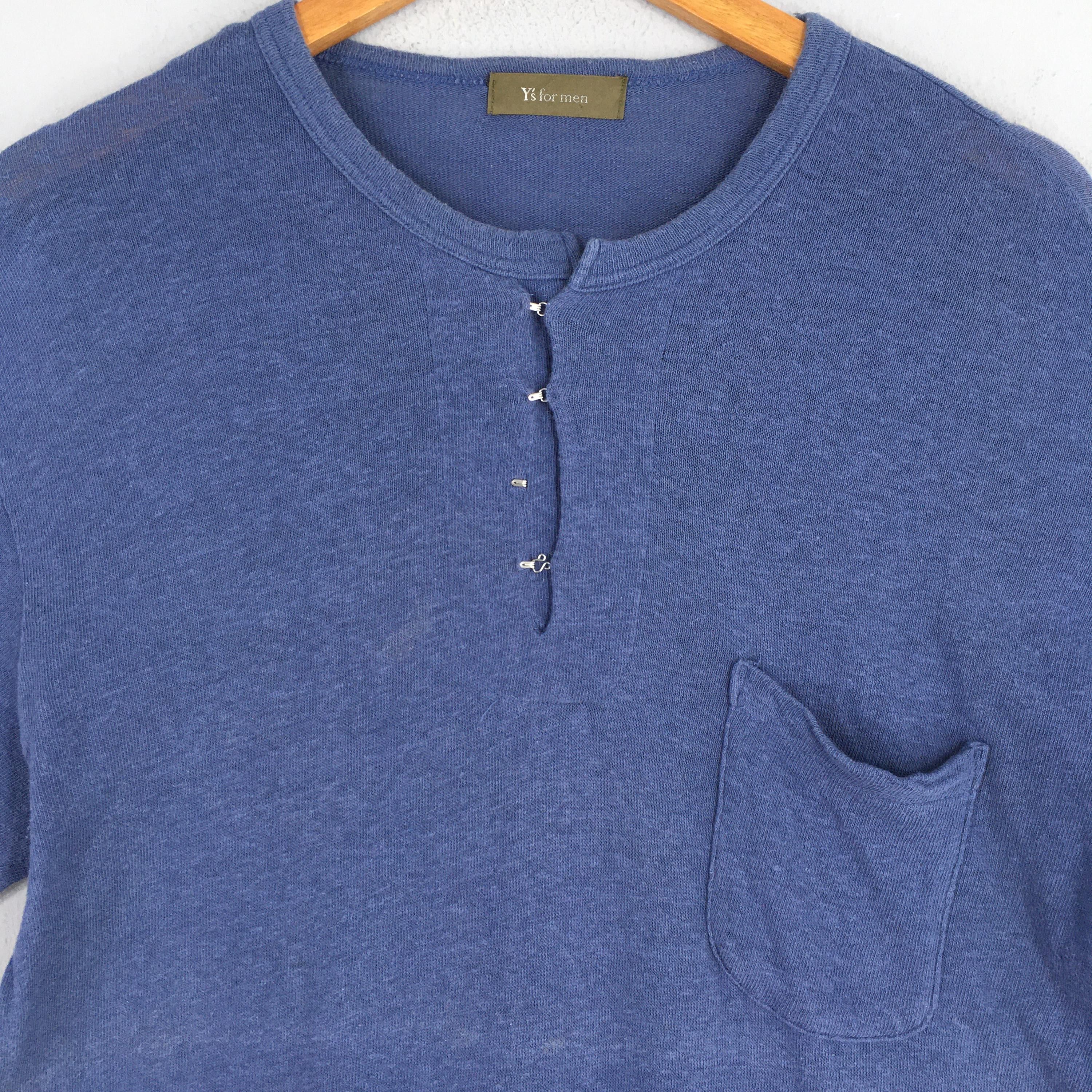 Yohji Yamamoto Vintage Yohji Yamamoto Blue Tshirt Medium Size US M / EU 48-50 / 2 - 2 Thumbnail