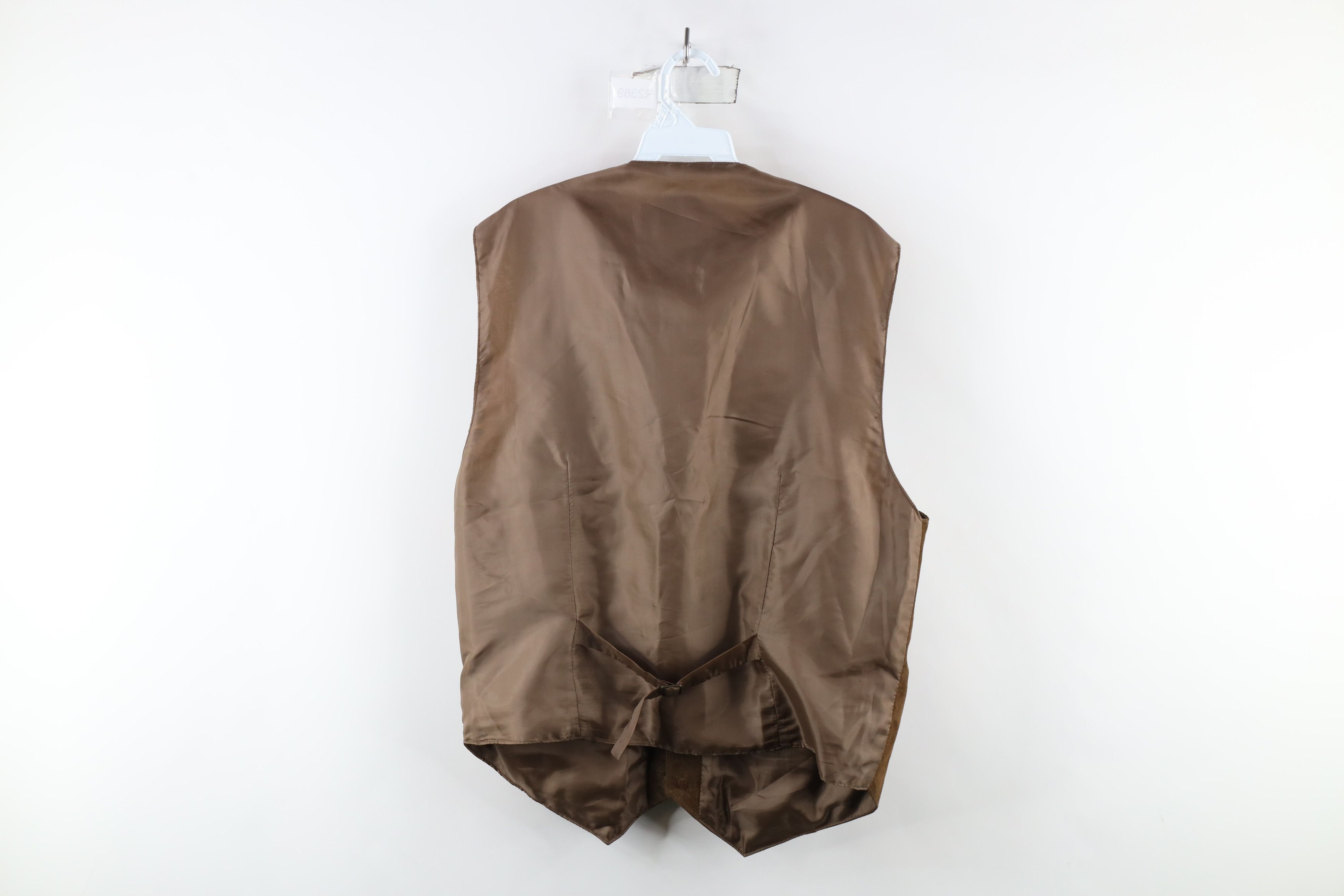 Vintage Vintage 90s Streetwear Leather Buckle Back Vest Jacket Brown Size US L / EU 52-54 / 3 - 11 Thumbnail