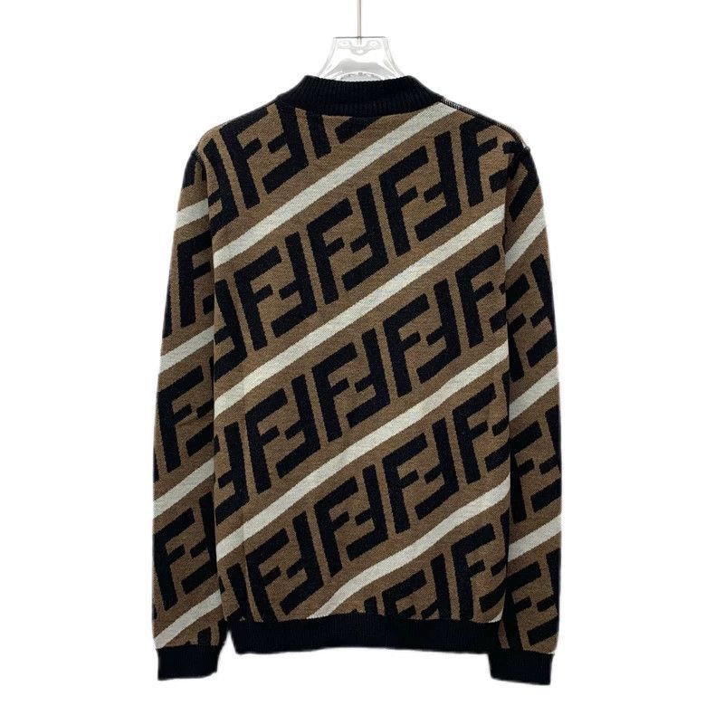 Fendi Fendi Brown Logo Print Wool Sweater Size US L / EU 52-54 / 3 - 2 Thumbnail
