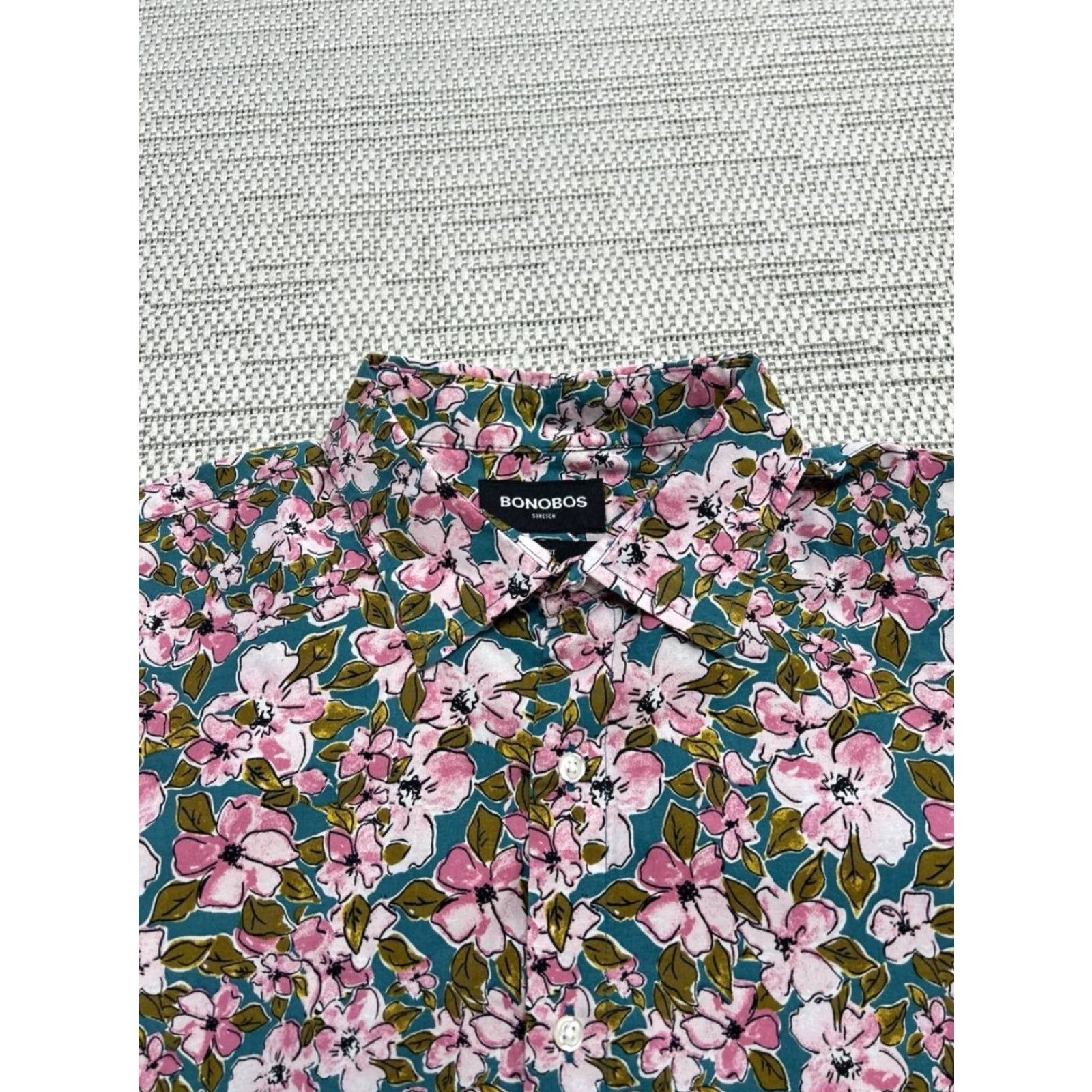 Bonobos Bonobos Shirt Men Large Multicolor Floral Cotton Stretch Slim Fit Beach Hawaiian Size US L / EU 52-54 / 3 - 3 Thumbnail