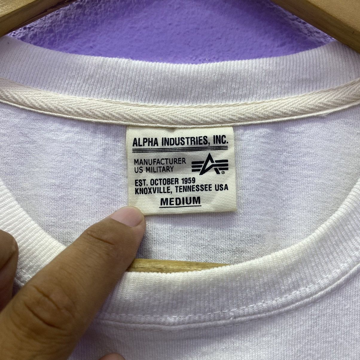Alpha Industries × Vintage Alpha Industries Big Logo Backhit Pocket Tee Size US M / EU 48-50 / 2 - 4 Thumbnail