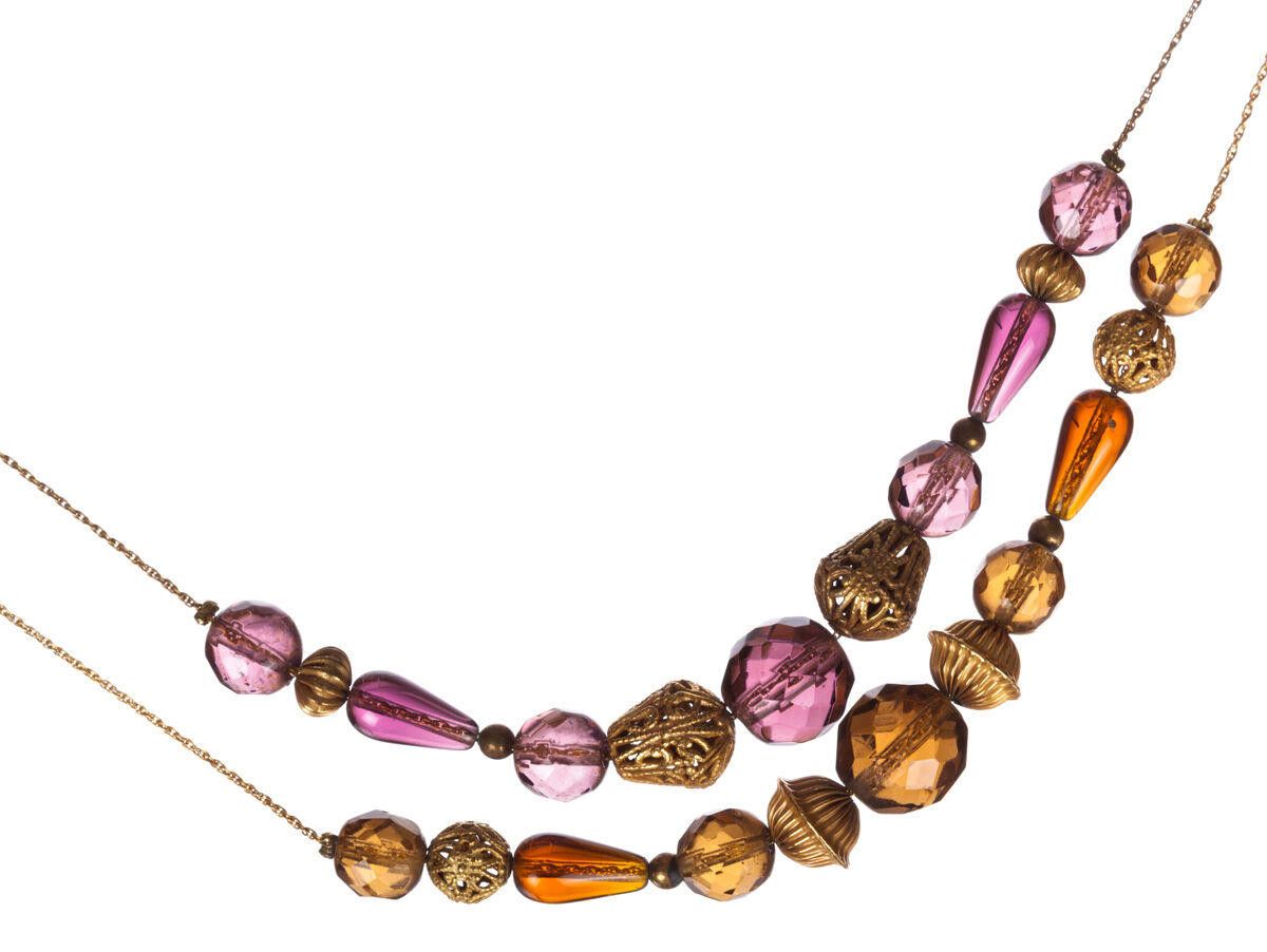 Diane von Furstenberg Diane Furstenberg Purple and Orange Glass Flappers Necklaces Size ONE SIZE - 3 Thumbnail