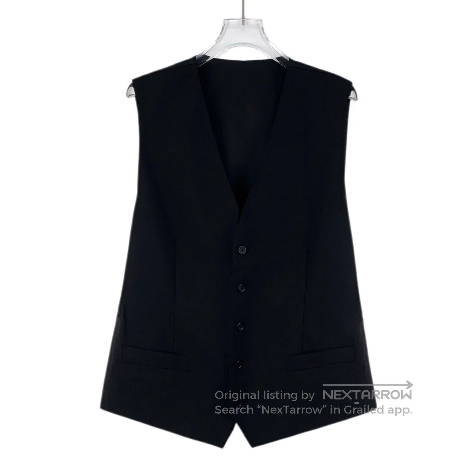 Dolce & Gabbana Dolce Gabbana Black Wool V-neck Single-breasted Sleeveless Size US S / EU 44-46 / 1 - 1 Thumbnail