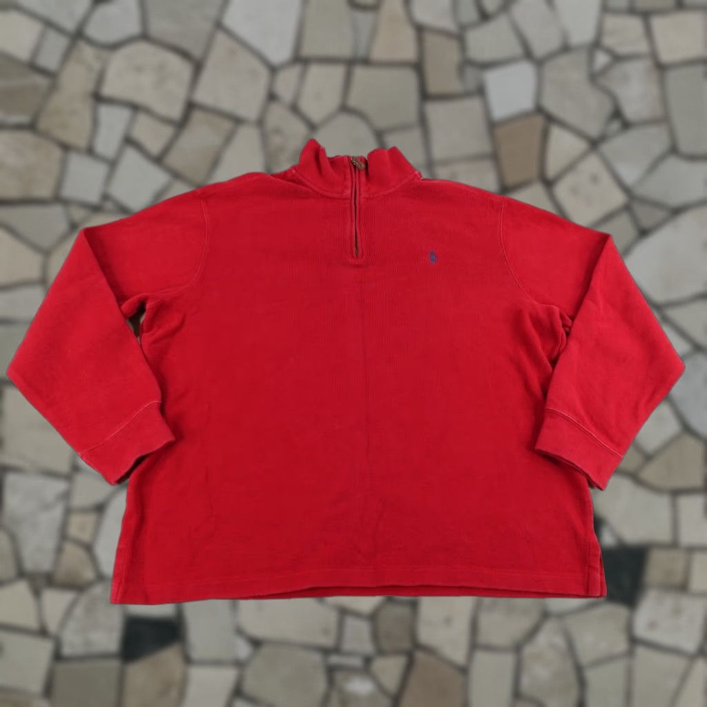 Polo Ralph Lauren VINTAGE Polo Ralph Lauren Sweater Mens XL Red Knit Pullover 1/4 Zip Logo Outdoor Preppy Size US XL / EU 56 / 4 - 1 Thumbnail