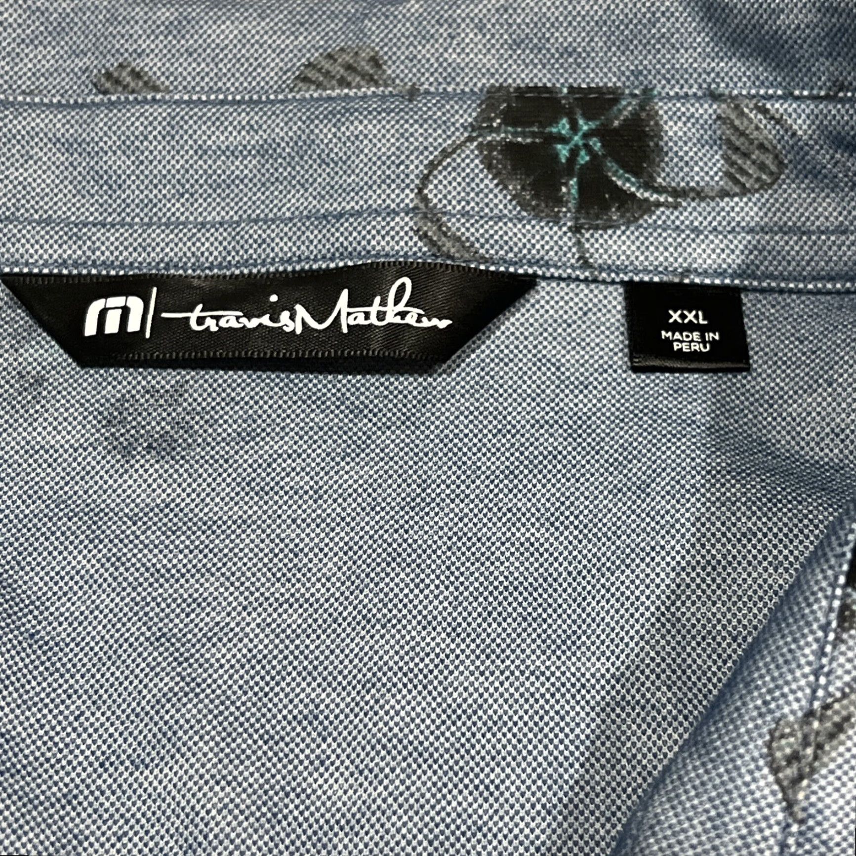 TravisMathew TRAVIS MATHEW Polo Shirt Men’s 2XL Blue Floral Print Golf Pima Cotton Blend Logo Shirt Size US XXL / EU 58 / 5 - 5 Thumbnail