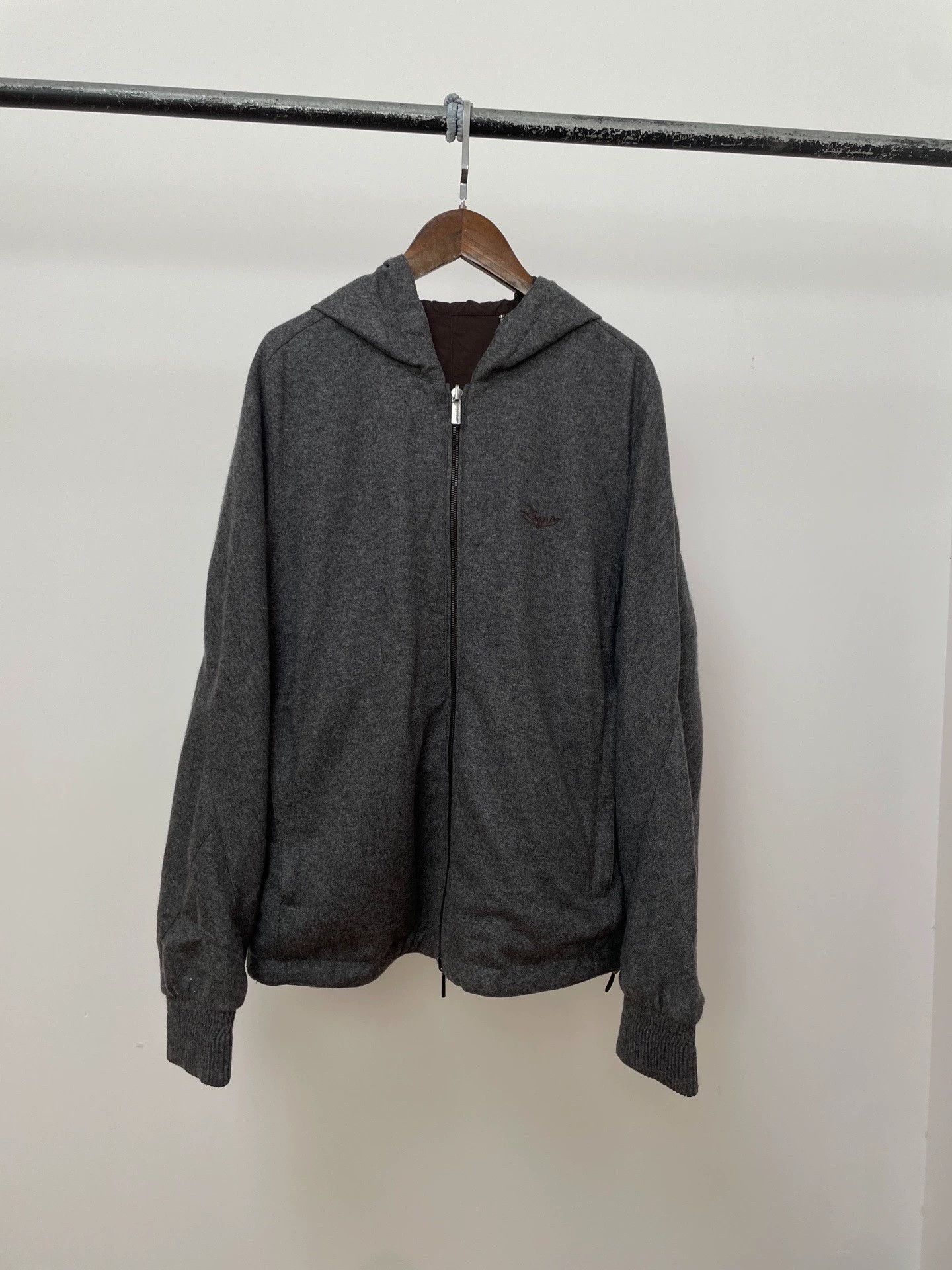 Ermenegildo Zegna Zegna Breeze Breaker RedGray Colorblock Double-Face Jkt 50 Size US M / EU 48-50 / 2 - 3 Thumbnail