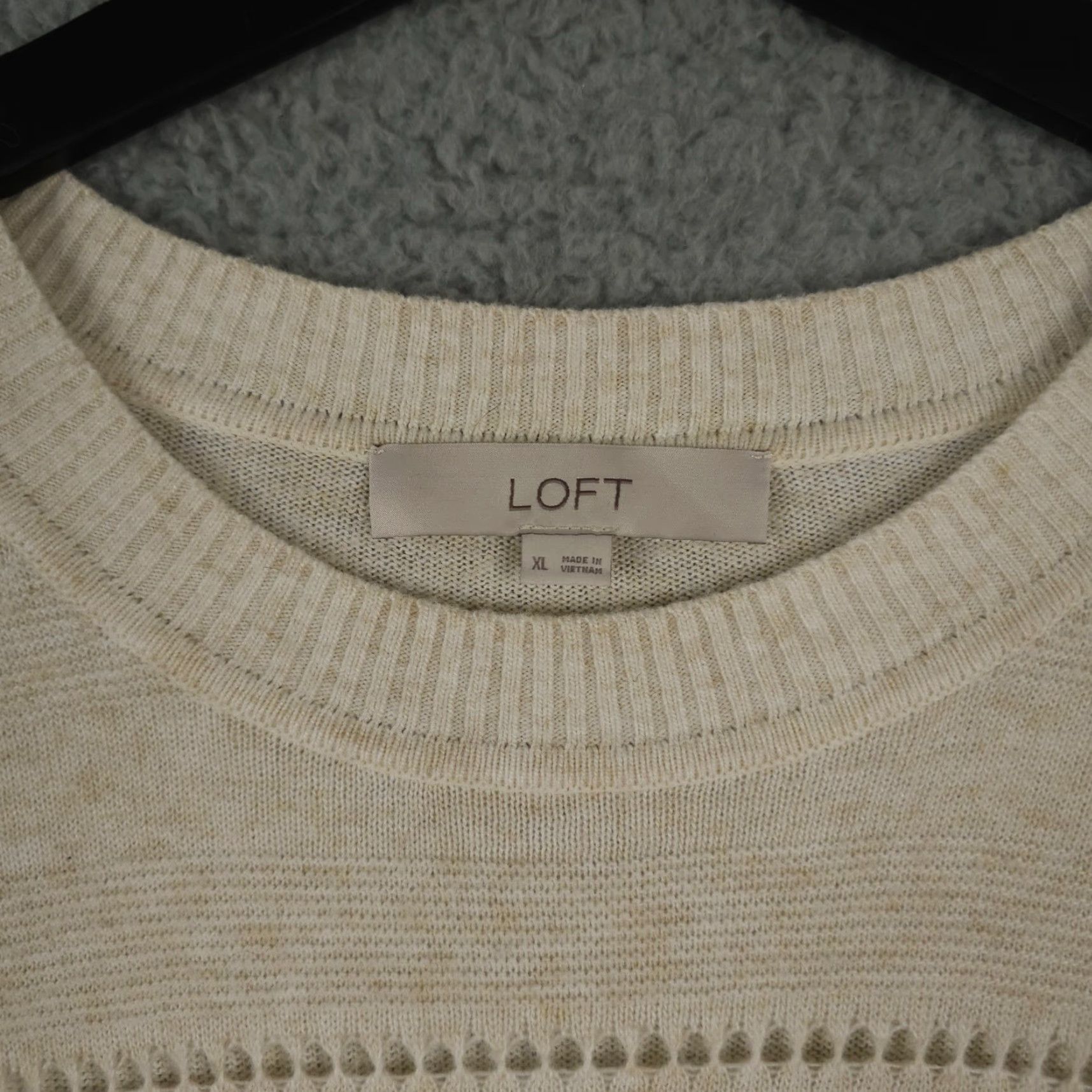 Loft LOFT Ann Taylor Tunic Sweater Women XL Heather Beige Wool Blend Lightweight Knit Shirt Size XL / US 12-14 / IT 48-50 - 3 Thumbnail