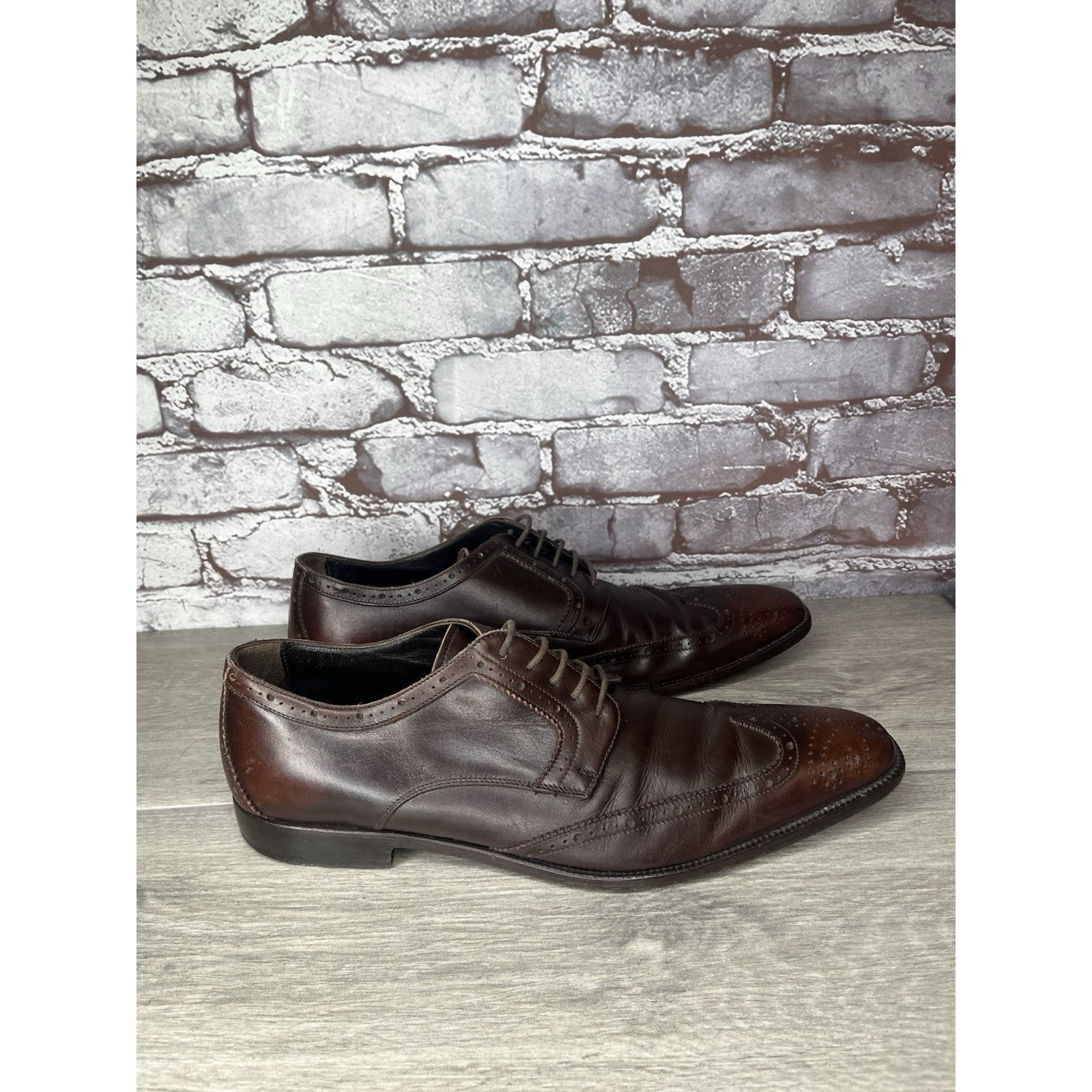 Dolce & Gabbana Dolce & Gabbana Brown Leather Oxfords Lace Up Wingtip Shoes Size US 7.5 / EU 40-41 - 12 Thumbnail