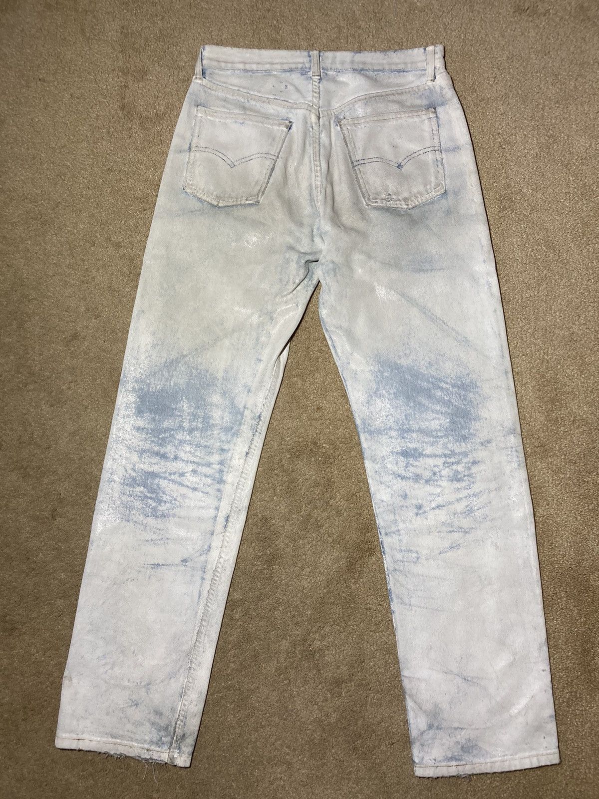 Maison Margiela 1999 Maison Margiela Painted Artisanal 0 10 90s White Jeans Size US 32 / EU 48 - 7 Thumbnail