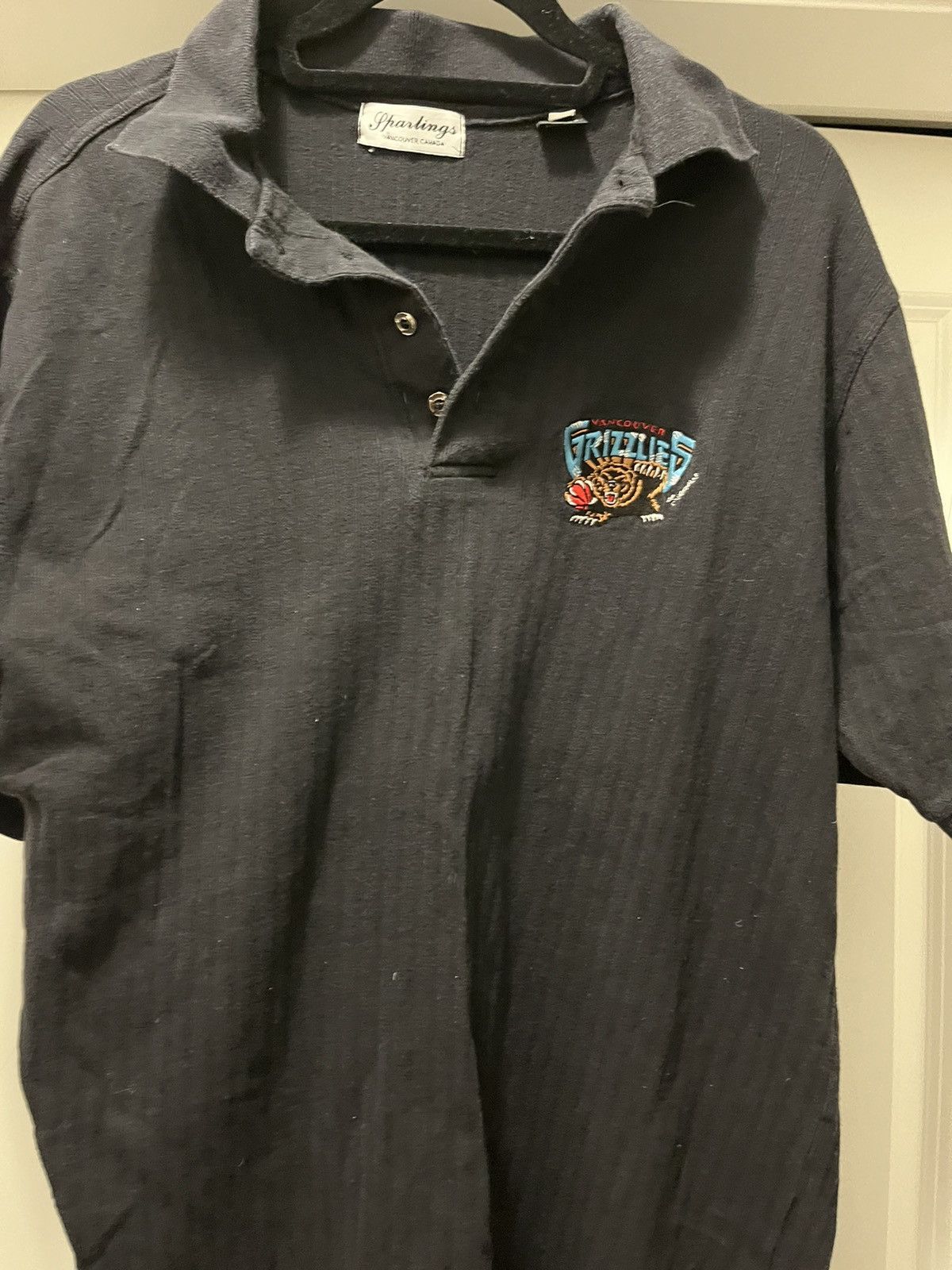 image of NBA x Vintage Vancouver Grizzlies Polo Shirt (L) in Black, Men's (Size Medium)