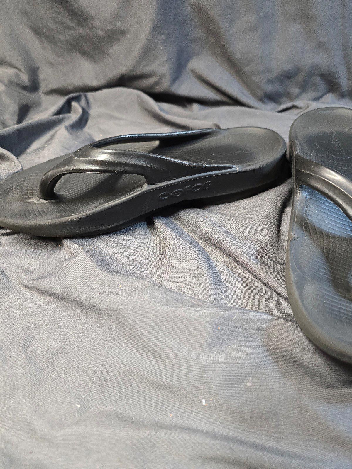 Designer OOFOS 1000 Black Original Thong Flip Flop Sandal W 6 Size US 6 / IT 36 - 4 Thumbnail