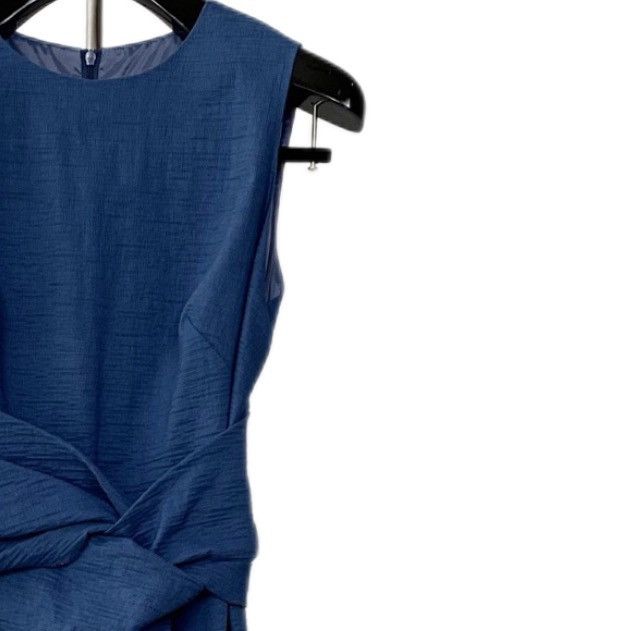 Sportmax Sportmax Dark Blue Waist Ruched Sleeveless Dress K26WX Size L / US 10 / IT 46 - 3 Thumbnail
