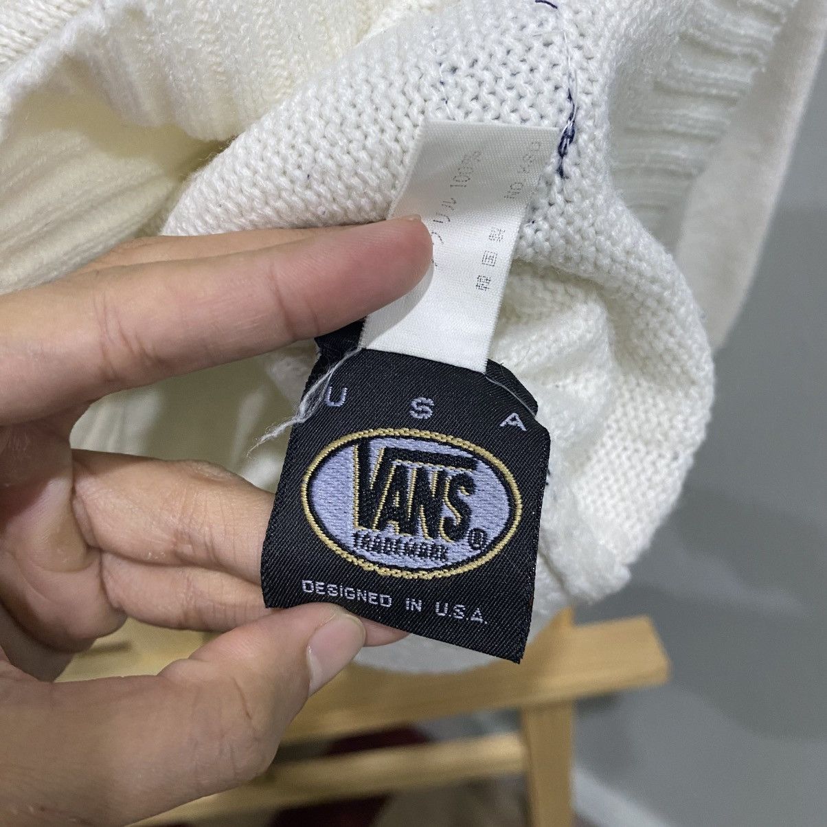 Vans VINTAGE VANS Skateboard Heavy Knit Sweater 90s Y2K Skate Size US L / EU 52-54 / 3 - 14 Thumbnail