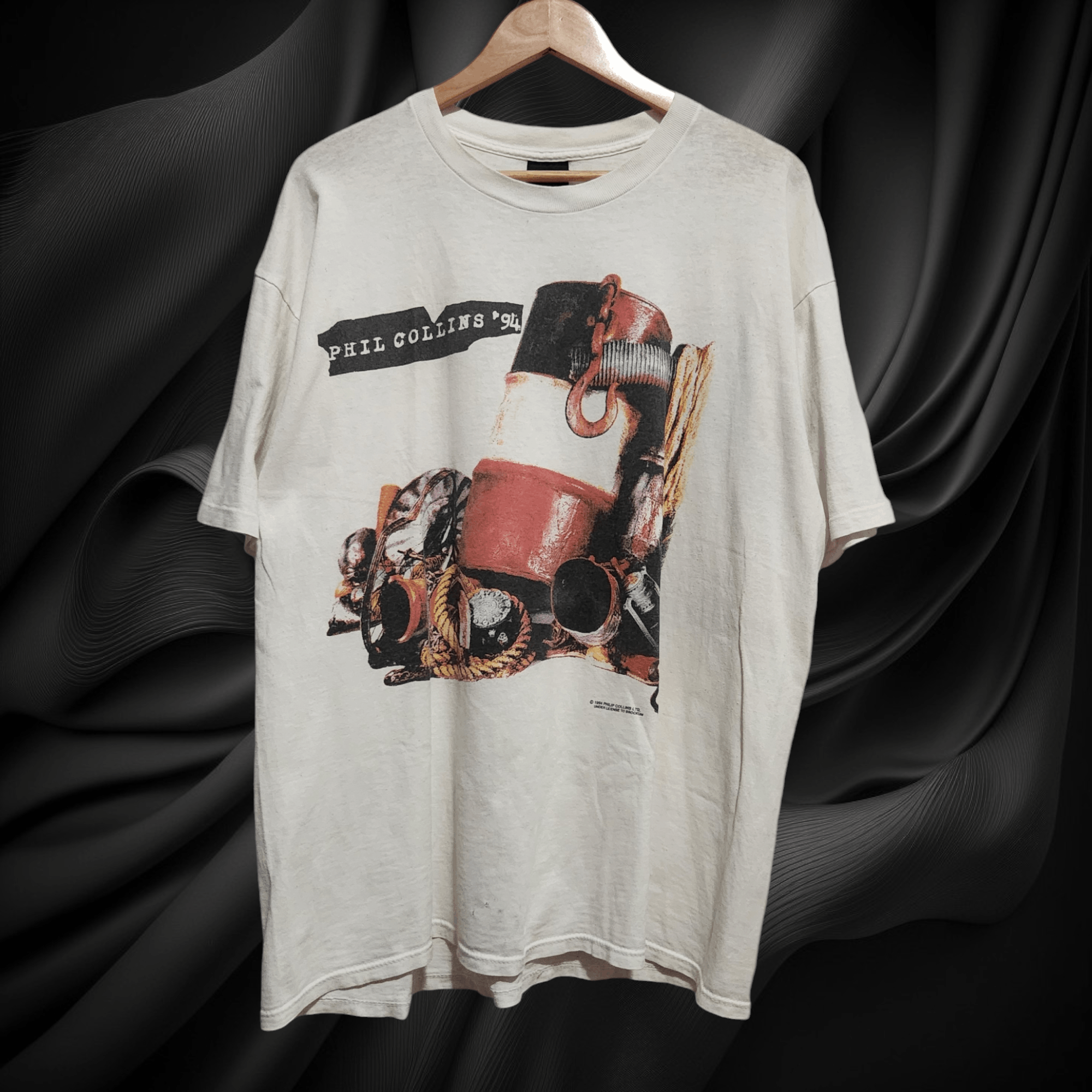 トップス 1990s Vintage Phill Collins Tee BROCKUM VTG 1990 Phil Collins World Tour T-Shirt Large Brockum Handtex