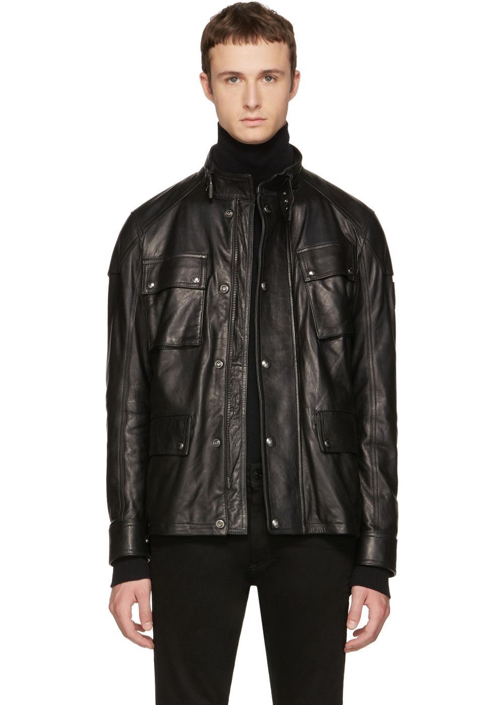 Belstaff Belstaff Woodbridge Black Leather Jacket Size US XL / EU 56 / 4 - 22 Thumbnail