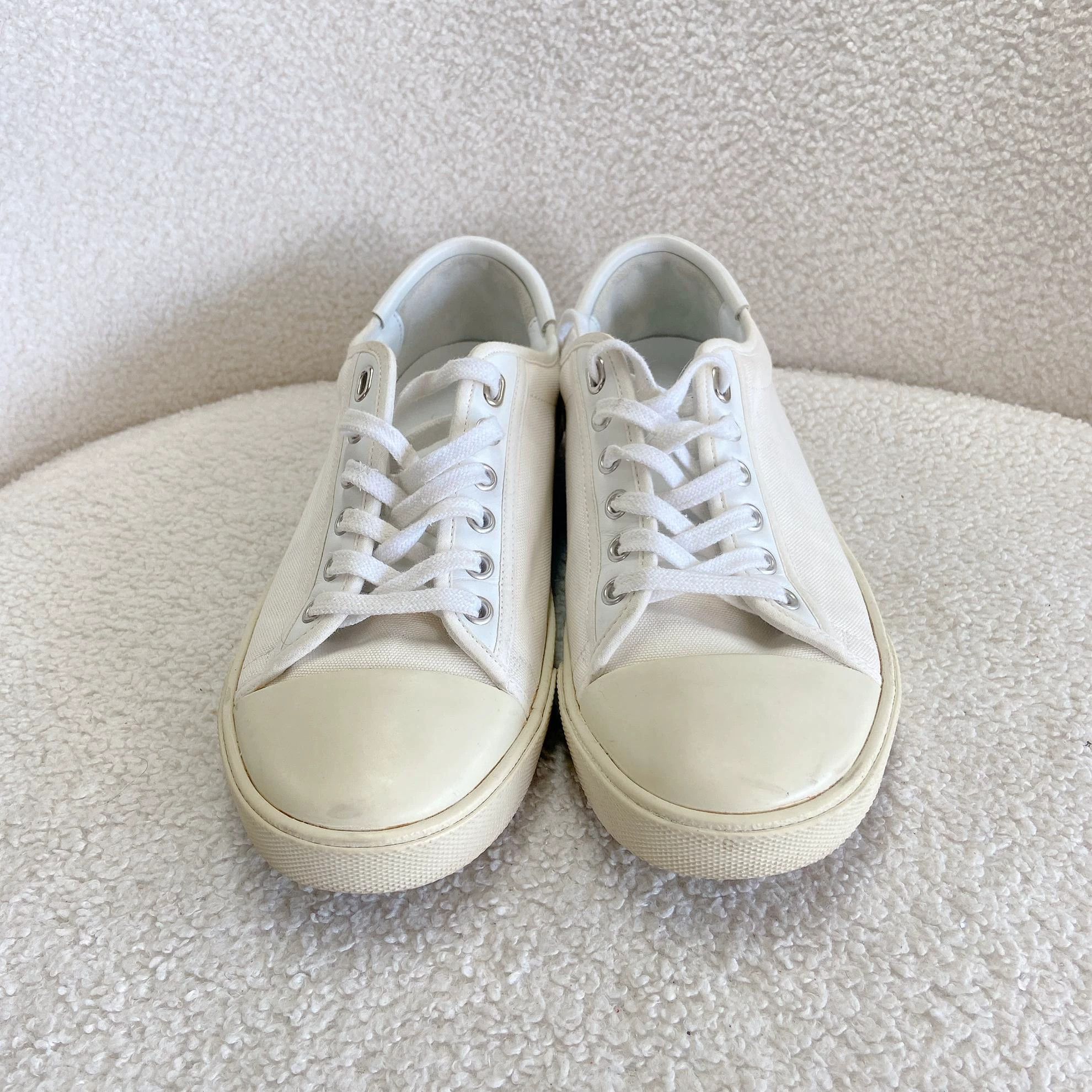 Celine Celine White Lettered Canvas Sneakers Size 39 Size US 8.5 / IT 38.5 - 2 Thumbnail