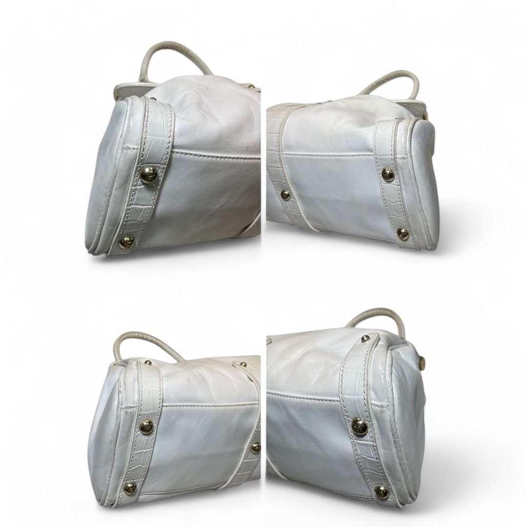 Fendi Fendi - Selleria White Leather Handbag Shoulder Bag Charm Size ONE SIZE - 4 Thumbnail