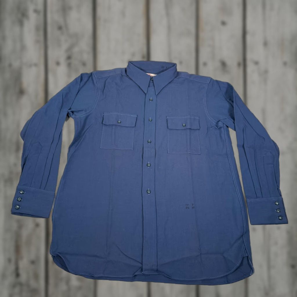Vintage VINTAGE Liondale Western Shirt Mens M Blue Wool Button-Up 60s 60s Cowboy Long Sleeve Pockets Buttons Size US M / EU 48-50 / 2 - 1 Thumbnail
