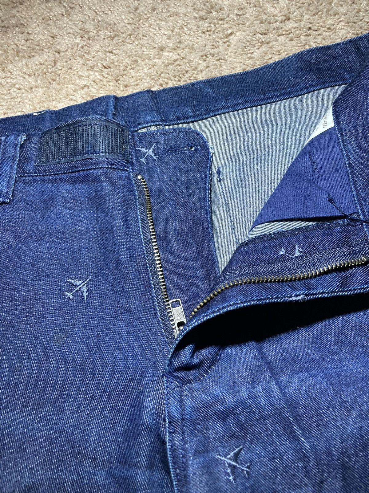 Lad Musician AW98 Lad Musician Plane Embroidered Paneled Jeans 90s Size US 32 / EU 48 - 5 Thumbnail