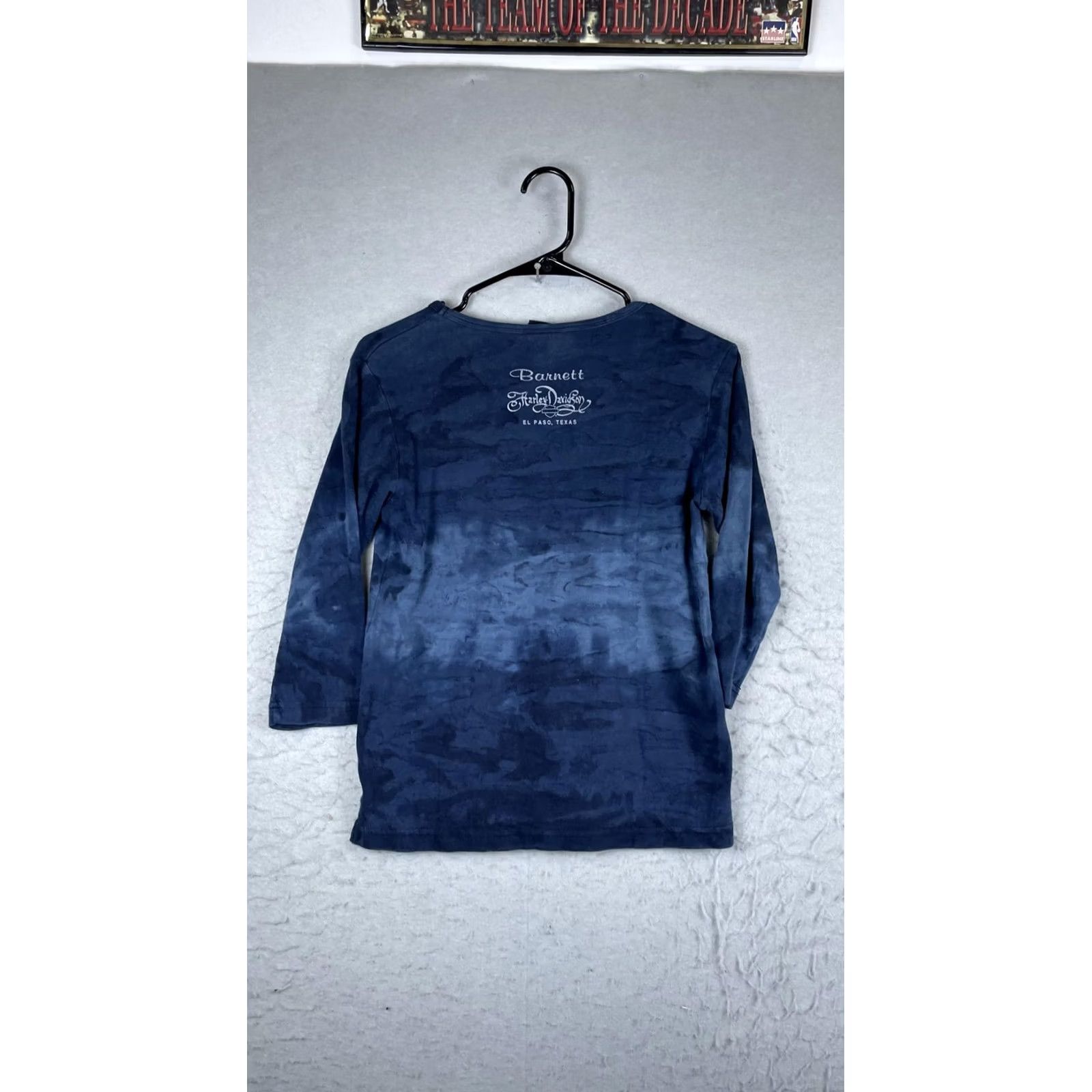 Harley Davidson Harley-Davidson Shirt Womens Large Blue V-Neck 3/4 Sleeve Barnett El Paso Size L / US 10 / IT 46 - 6 Thumbnail