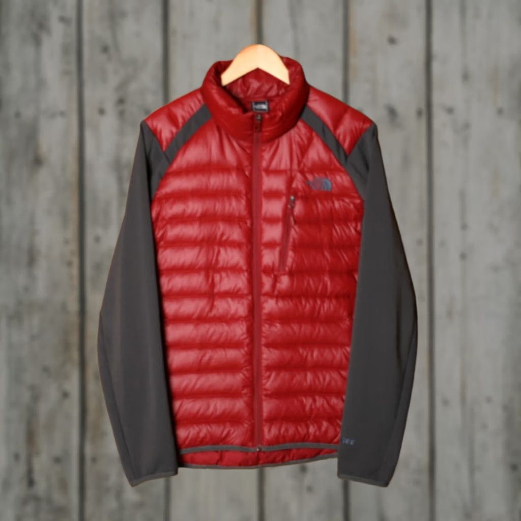 The North Face THE NORTH FACE Puffer Jacket Down 600 Fill Red Gray Sz. L Mens Slim/Regular Zip Jacket Size US L / EU 52-54 / 3 - 1 Thumbnail