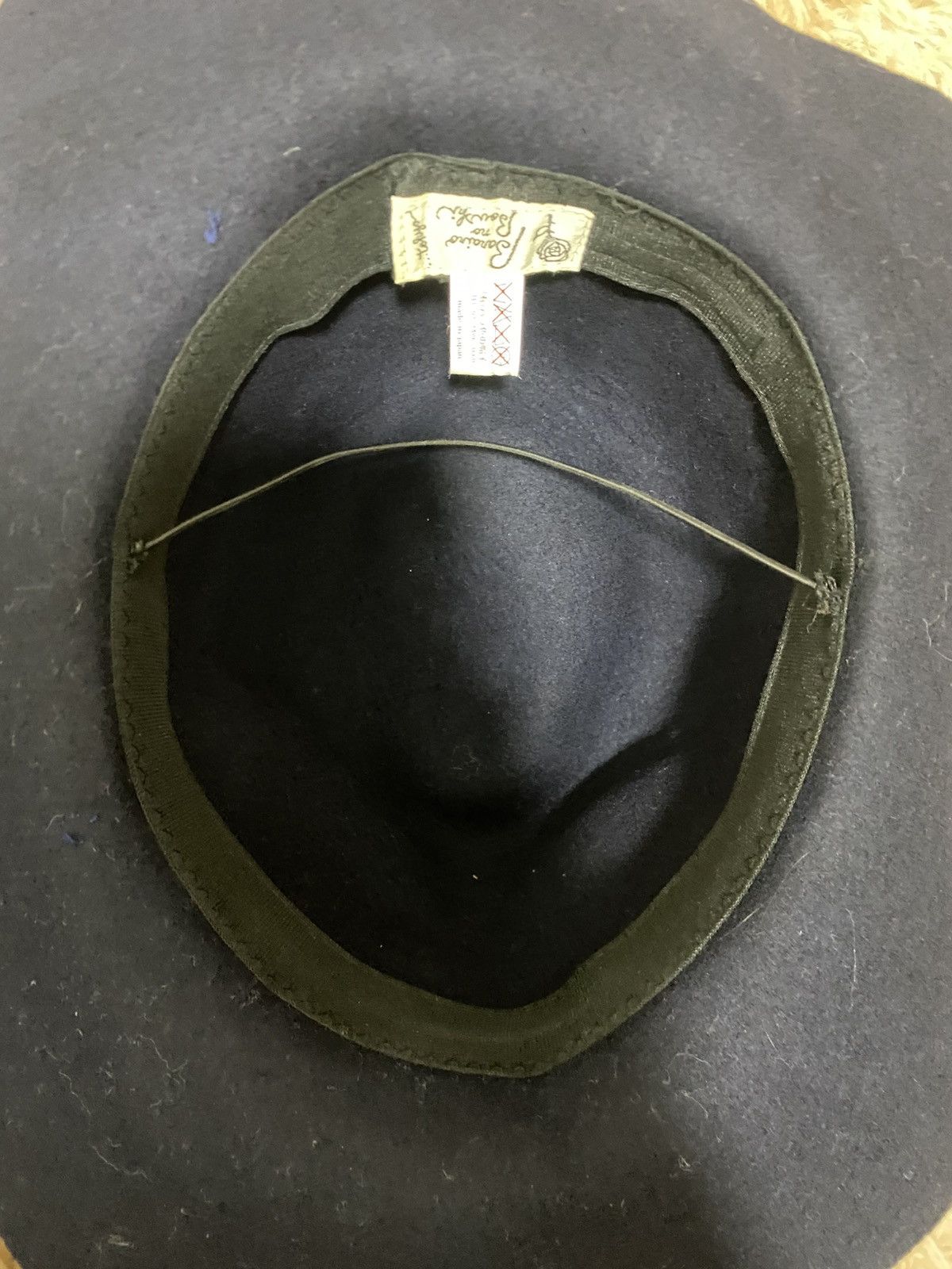 Japanese Brand Barairo no Boushi Navy Felt Fedora – Made in Japan Size ONE SIZE - 5 Thumbnail