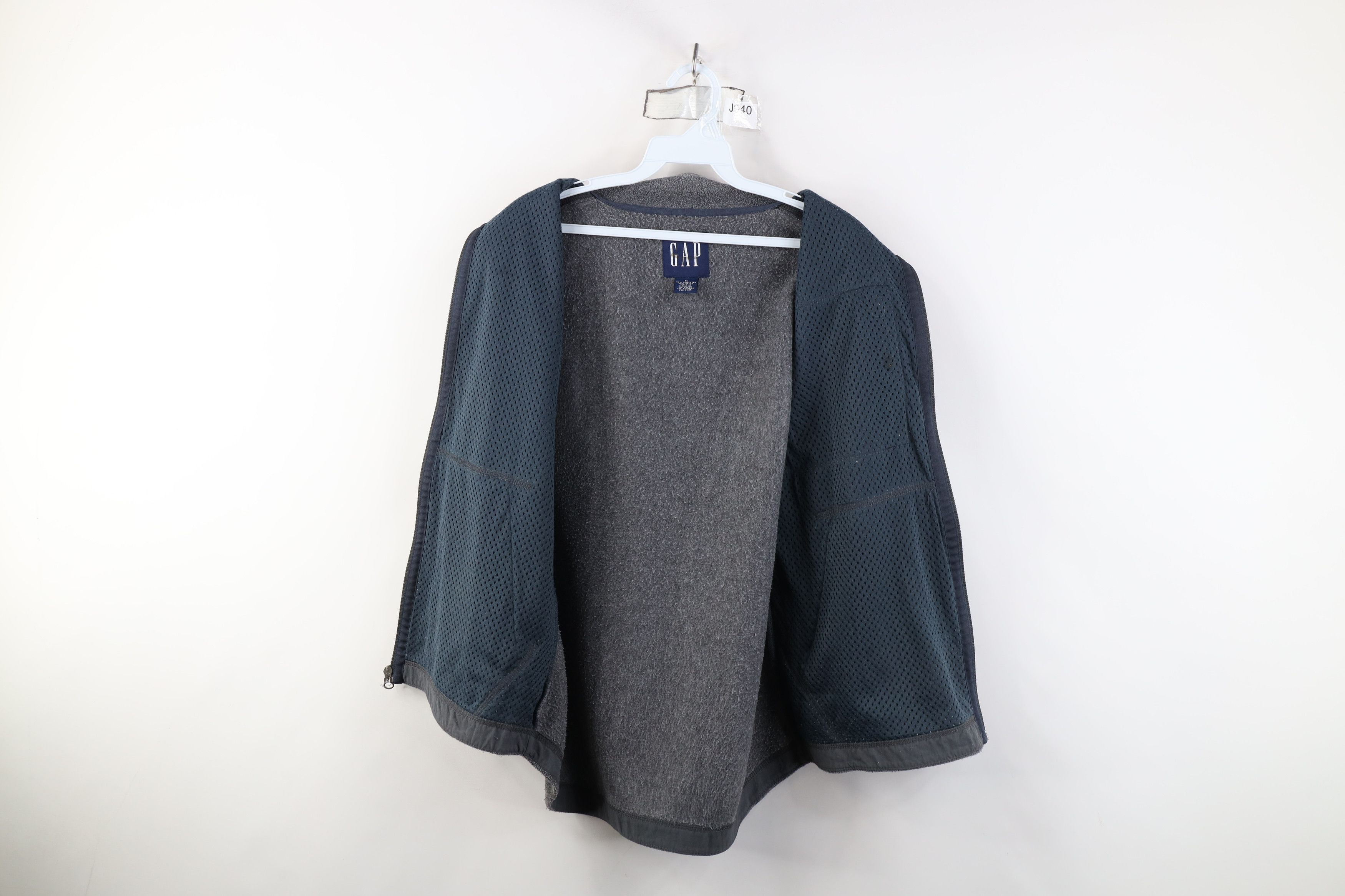 Gap Vintage 90s Gap Blank Full Zip Fleece Vest Jacket Gray Size US M / EU 48-50 / 2 - 10 Thumbnail