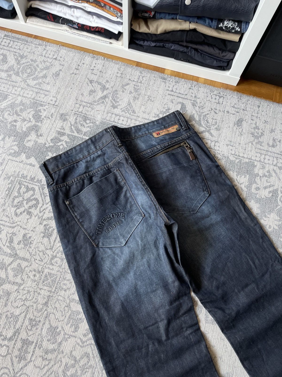 If Six Was Nine × Vintage Vintage Baggy Wide Denim Jeans Flared Raw Denim Japanese Y2K Size US 34 / EU 50 - 7 Thumbnail