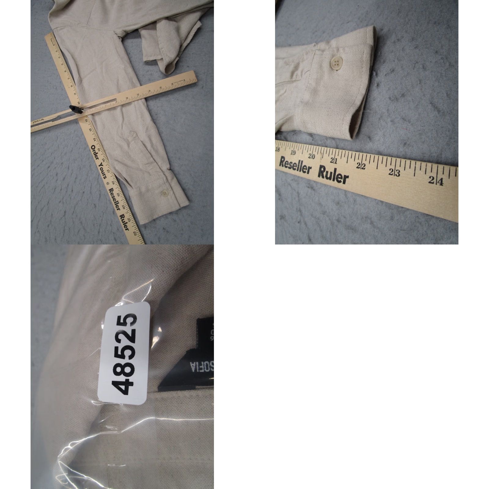 Vintage Saint Sofia Shirt Women 6 Beige Linen Blend Button Up Long Sleeve Travel Work Shirt Size M / US 6-8 / IT 42-44 - 8 Thumbnail