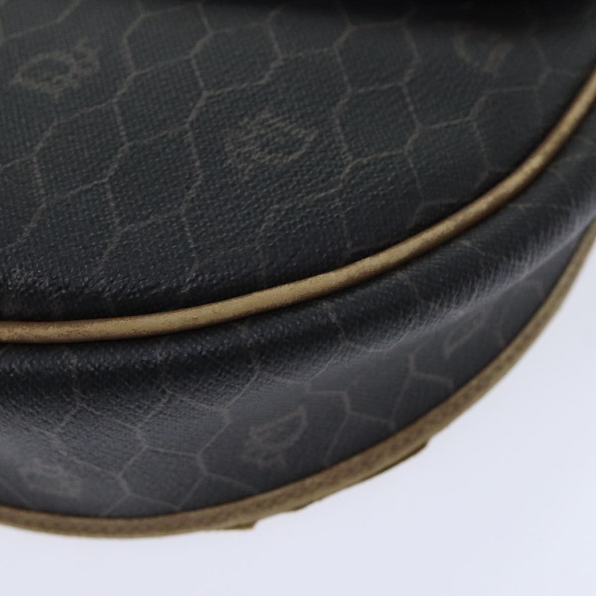 Dior DIOR Honeycomb Canvas Shoulder Bag Leather Black Gold Size ONE SIZE - 14 Thumbnail