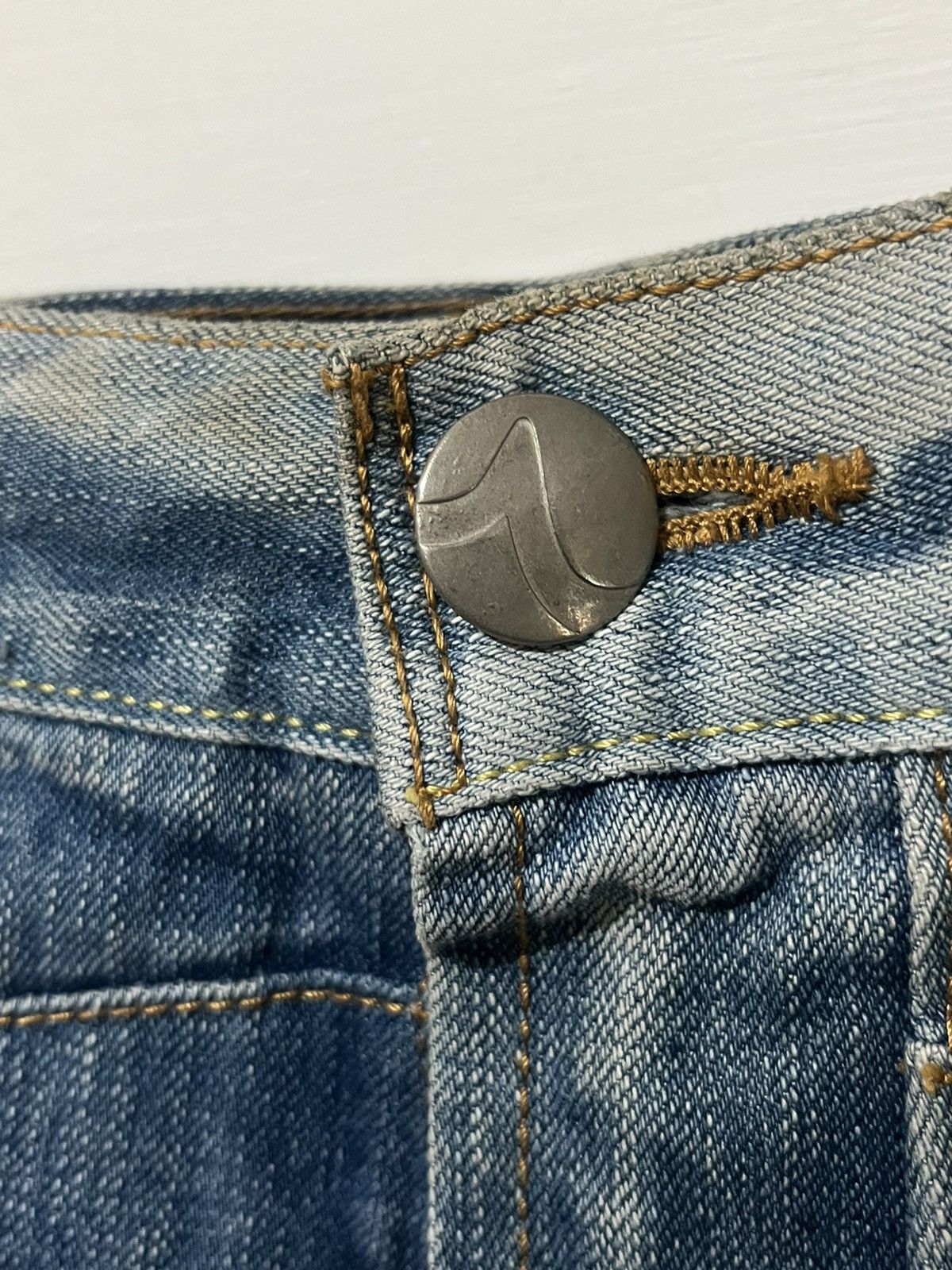 Japanese Brand Evisu Genes Baggy Denim Silver Logo Embroidery Y2K Style Size US 30 / EU 46 - 14 Thumbnail