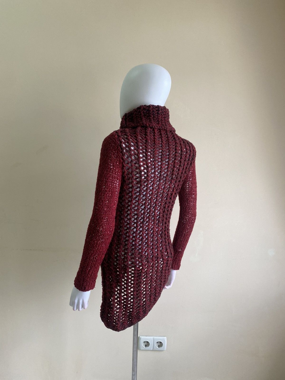 Helmut Lang Helmut Lang Red Open Knit Sweater Size P Size XS / US 0-2 / IT 36-38 - 7 Thumbnail