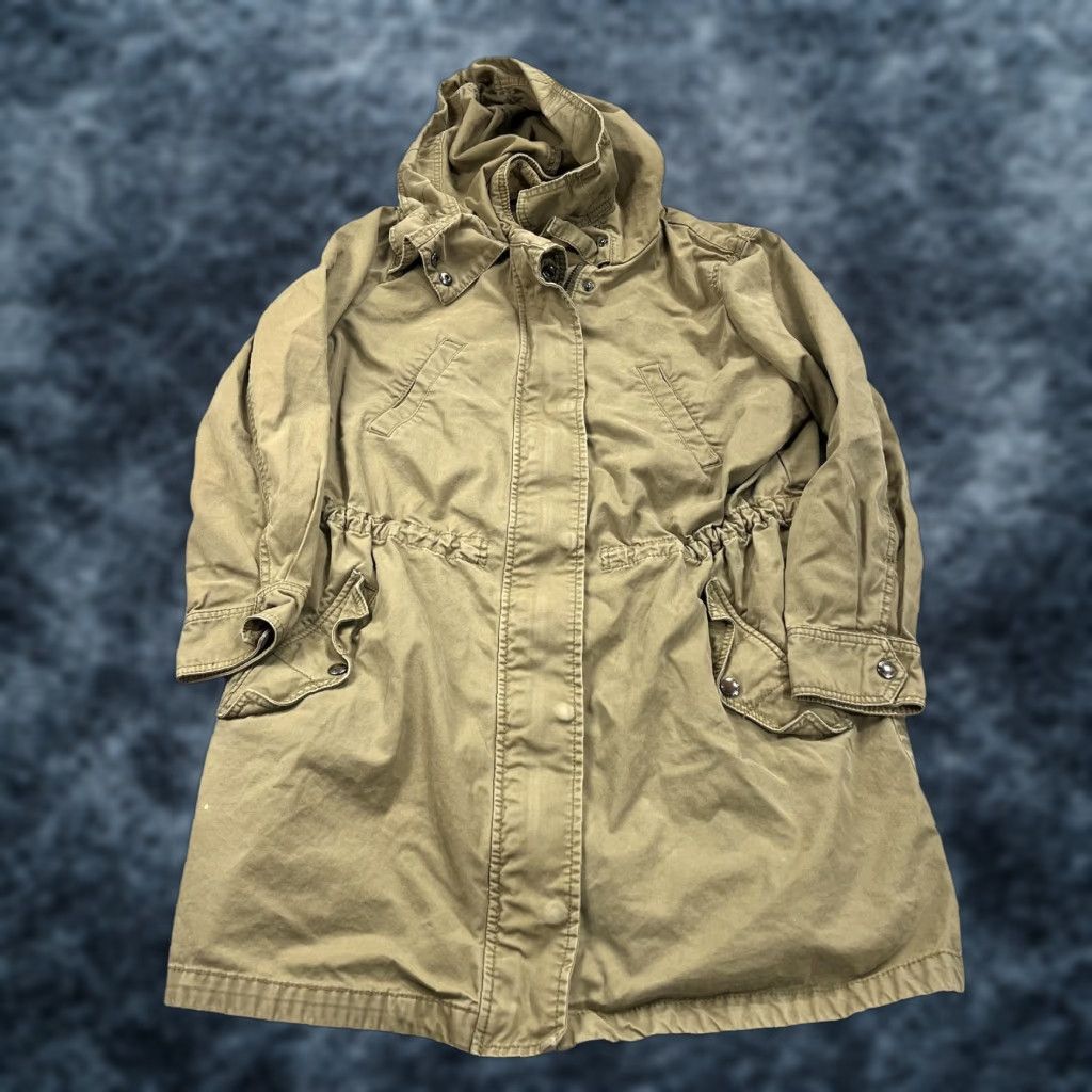 Banana Republic VINTAGE? No. Banana Republic Coat Women S Beige Hooded Anorak Twill Utility Jacket Size S / US 4 / IT 40 - 1 Thumbnail