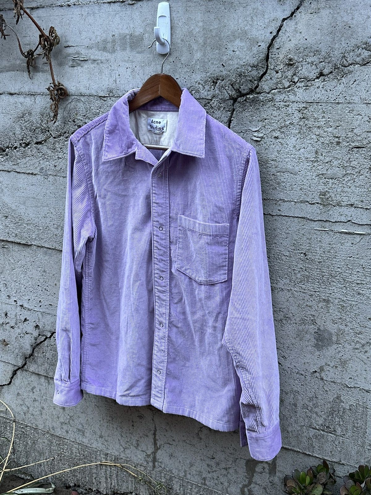 image of Grail Acne Studios Corduroy Button Up Shirt, Men's (Size Medium)