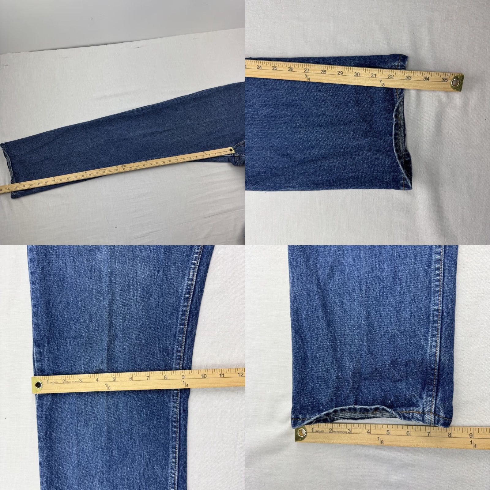 Levi's VINTAGE Levi's 501 Jeans Adult 35x34 Button Fly Straight Leg USA Hipster Blue Cotton Mens Size US 35 - 8 Thumbnail