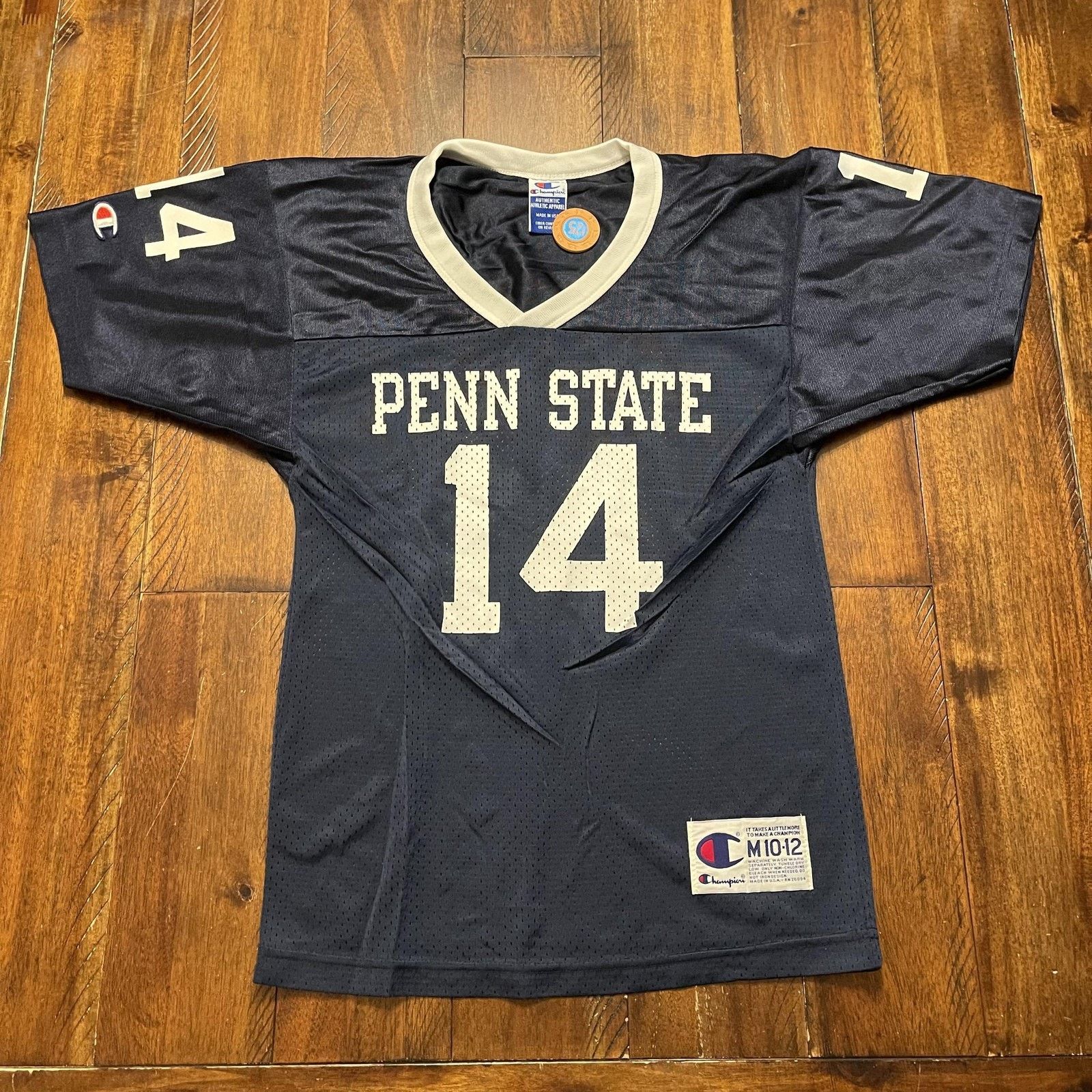 Champion Vtg Penn State Jersey Youth M NCAA Football Champion 14 90s Size US M / EU 48-50 / 2 - 2 Thumbnail