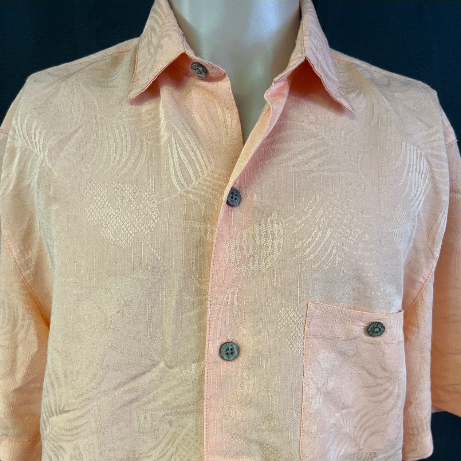 Other Joe Marlin Men's Orange Hawaiian Shirt/Button Up Sz M SKU 40 Size US M / EU 48-50 / 2 - 2 Thumbnail