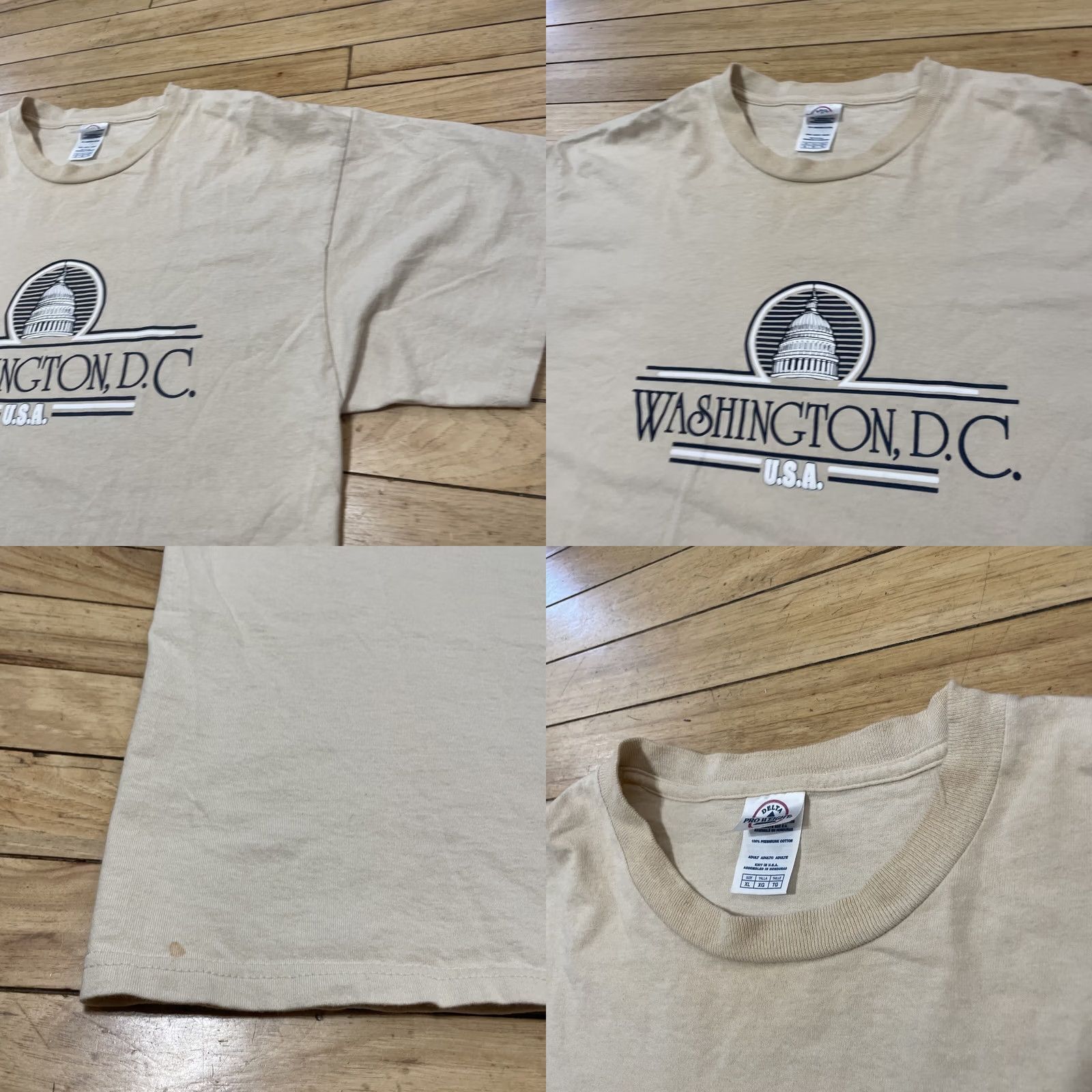 Delta VINTAGE Delta Pro Heavy Y2k Shirt Men XL Cream Washington, D.C. Graphic XL Men US Size US XL / EU 56 / 4 - 10 Thumbnail