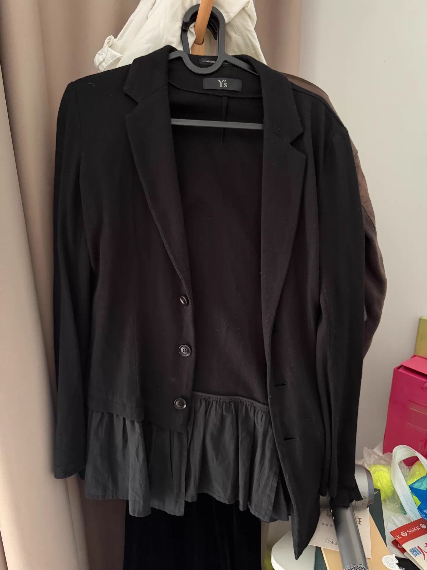Y's Y's Black Tulle Hem Blazer Size 1 Like New Size S / US 4 / IT 40 - 1 Thumbnail