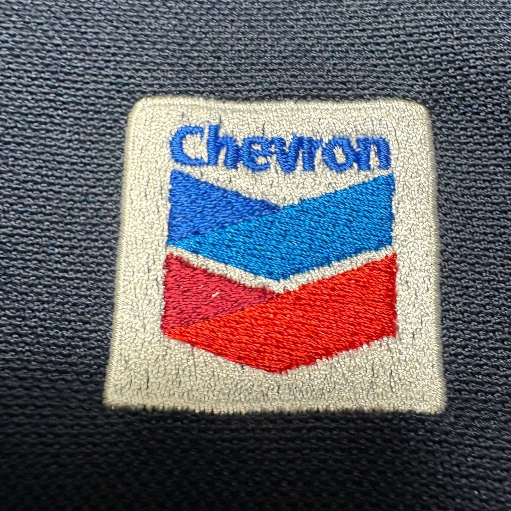 GAS Chevron Employee Jacket Mens Medium Blue Black Full Zip Gas Station Work Sweater Size US M / EU 48-50 / 2 - 5 Thumbnail