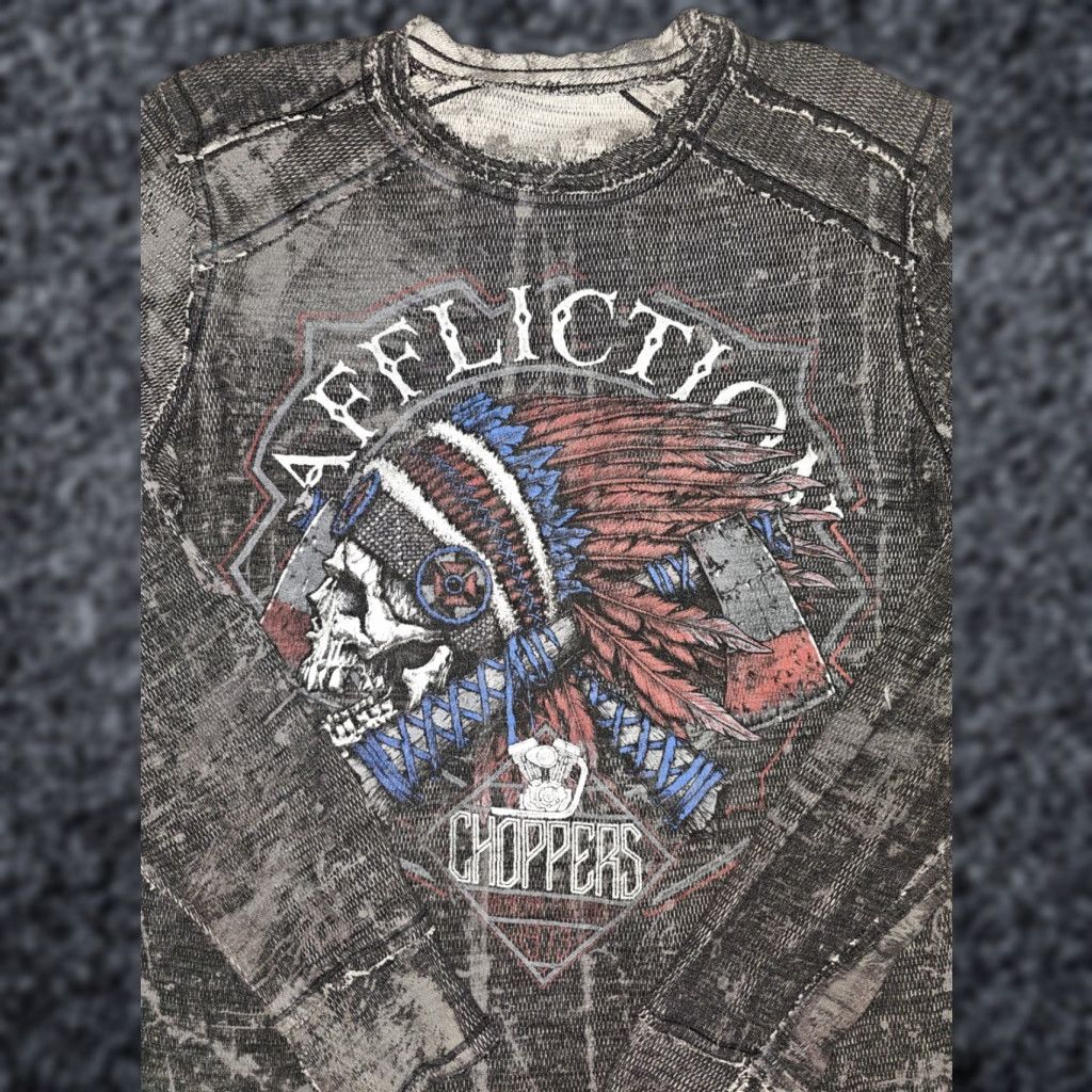 Affliction Affliction American Chopper Reversible Long Sleeve Thermal Shirt Mens Large Size US L / EU 52-54 / 3 - 1 Thumbnail