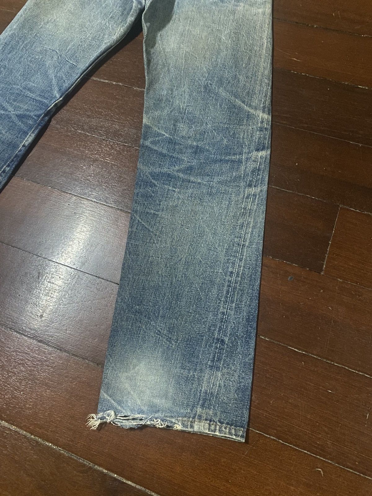 Denime Rare vintage 90s Denime Japan Distressed mud wash Selvedge Size US 30 / EU 46 - 16 Thumbnail