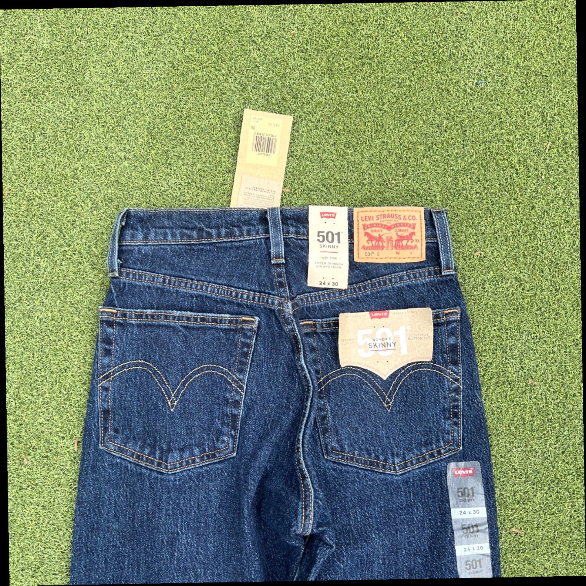 Levi's Levi Strauss & Co. Women's Light Wash High Rise 501 Skinny Jeans Size 24X30 Size 42" / US 20 - 2 Thumbnail