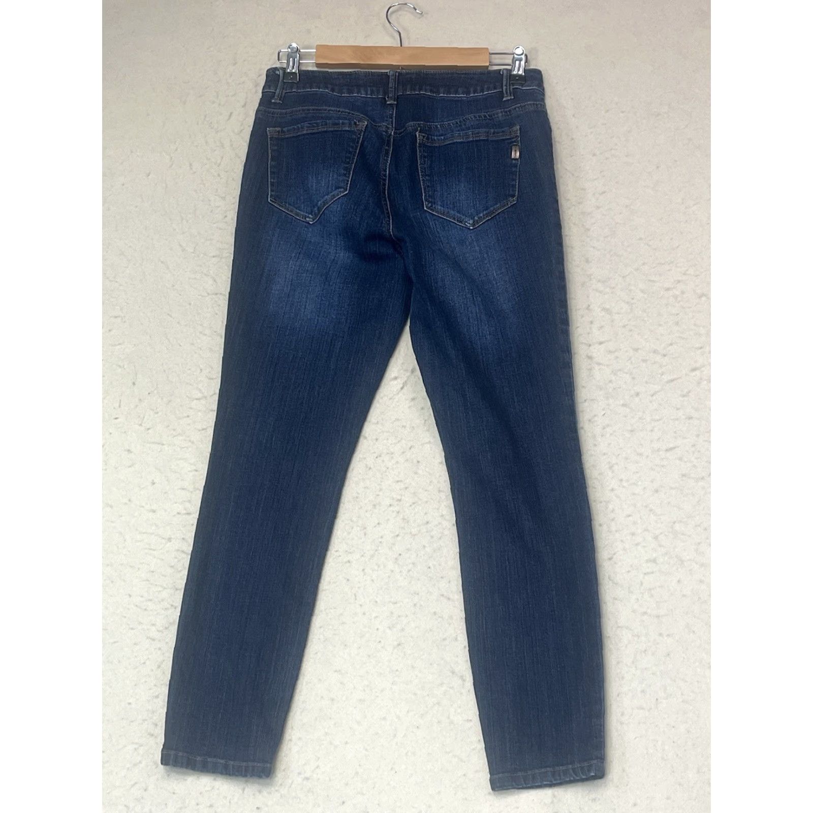 Vintage 1822 Denim Jeans Skinny Blue Dark Wash 8 Regular 26in Cotton Blend Button Zip Pockets Logo Women Style Size 30" / US 8 / IT 44 - 2 Thumbnail