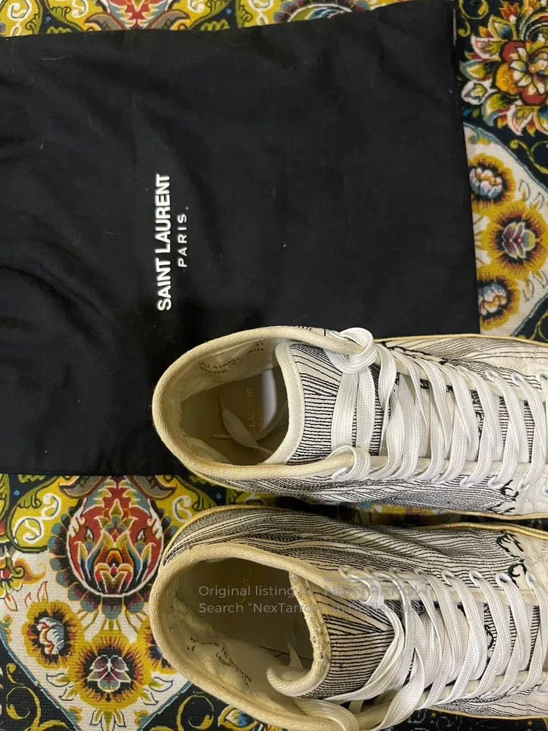 Saint Laurent Paris Saint Laurent Paris Canvas Embroidered Fist Glove Sneakers Size US 8 / EU 41 - 4 Thumbnail