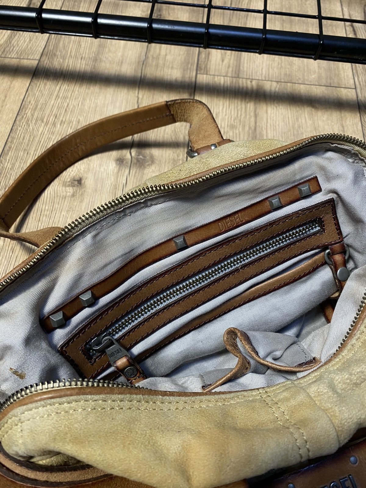 Diesel Vintage DIESEL Suede Leather Tote Bag Y2K Archive Aesthetic Size ONE SIZE - 7 Thumbnail
