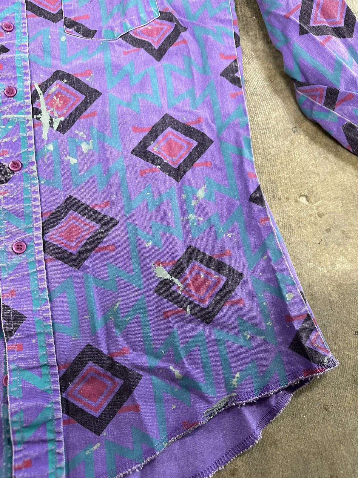 Vintage Vintage 90s Wrangler Brushpopper Painters Button Up Shirt Size US L / EU 52-54 / 3 - 7 Thumbnail