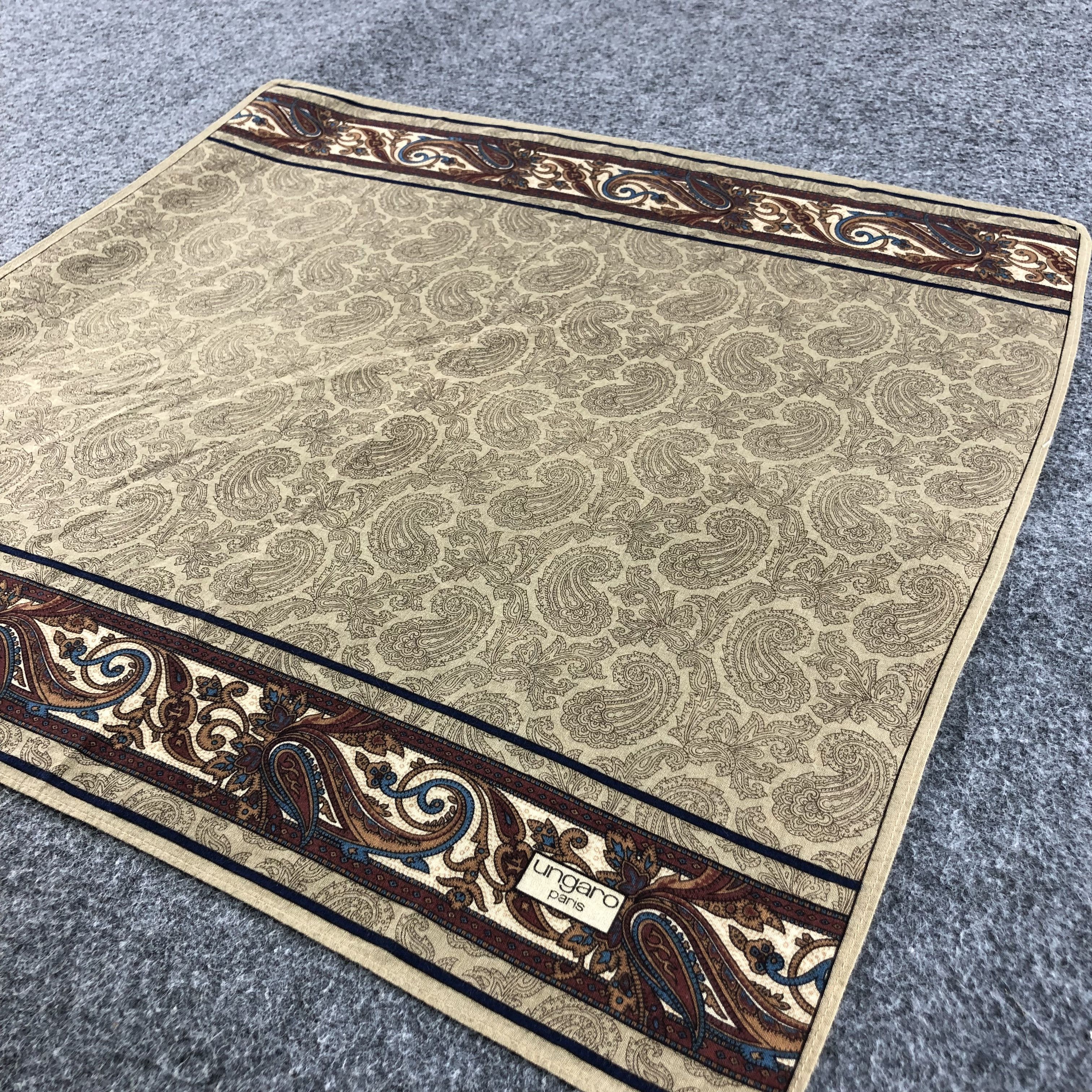 Emanuel Ungaro Ungaro Paris Paisley Handkerchief Neckerchief Bandana H1415 Size ONE SIZE - 4 Thumbnail