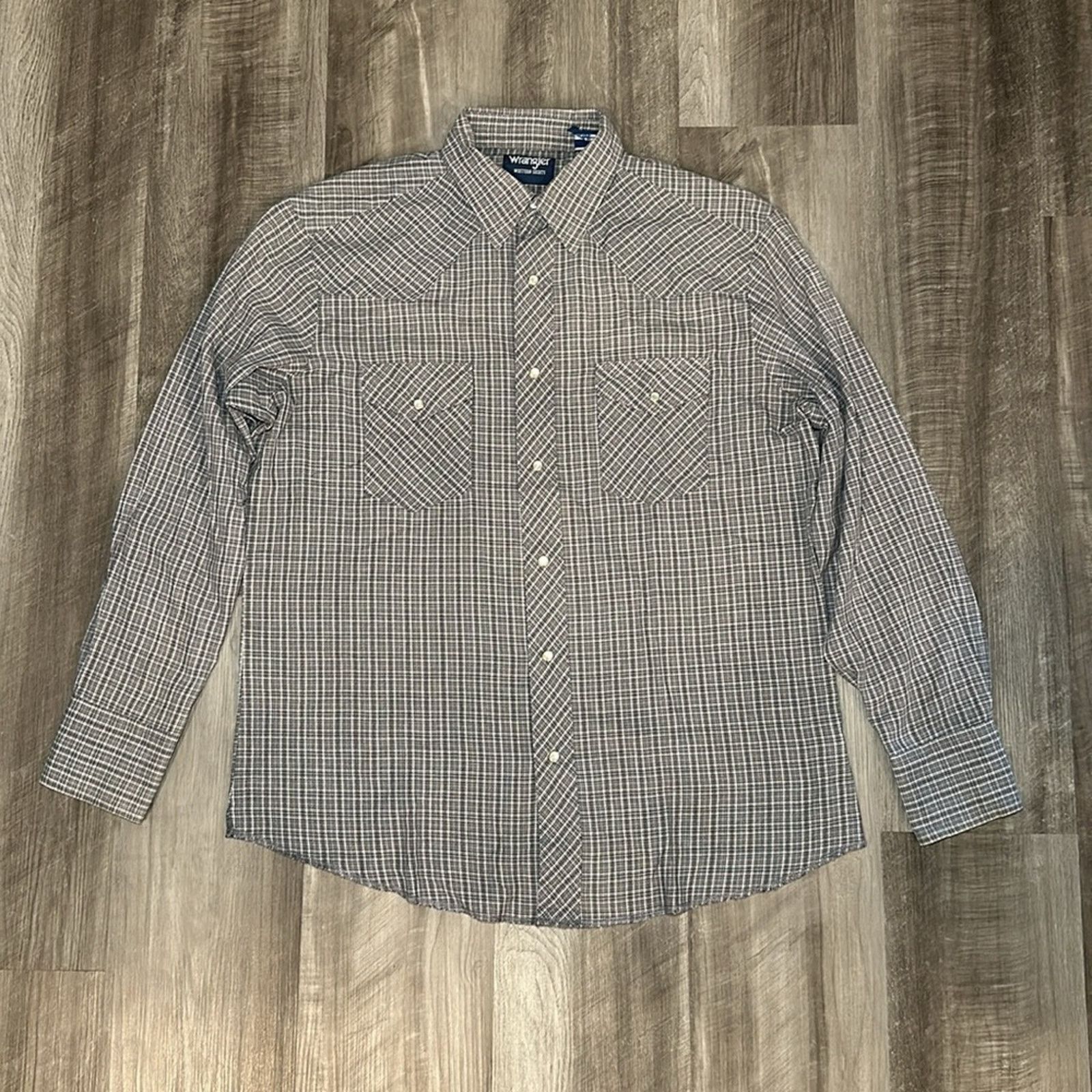 Wrangler Wrangler Western Long Sleeve Pearl Snap Button - Large Size US L / EU 52-54 / 3 - 2 Thumbnail
